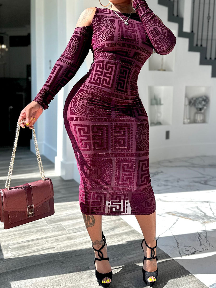 Sexy Cold Shoulder Stretch Dress