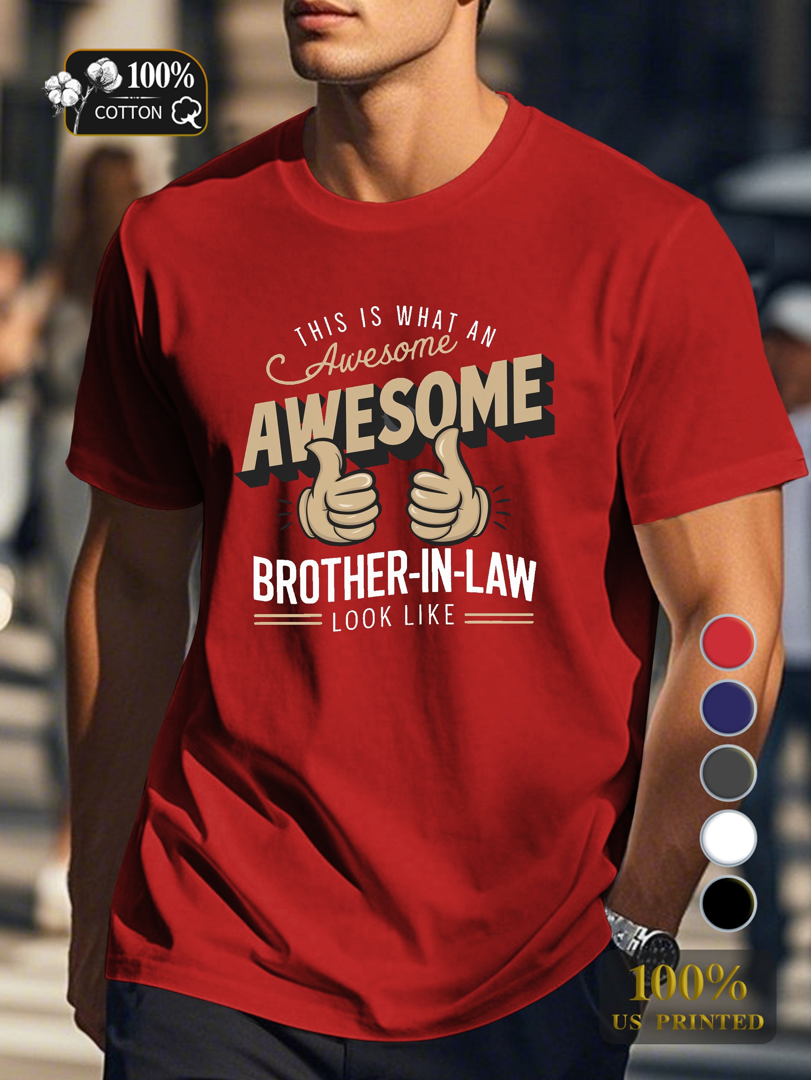 AWESOME BROTHER IN LAW Men's pure cotton Tshirt Comfort Fit