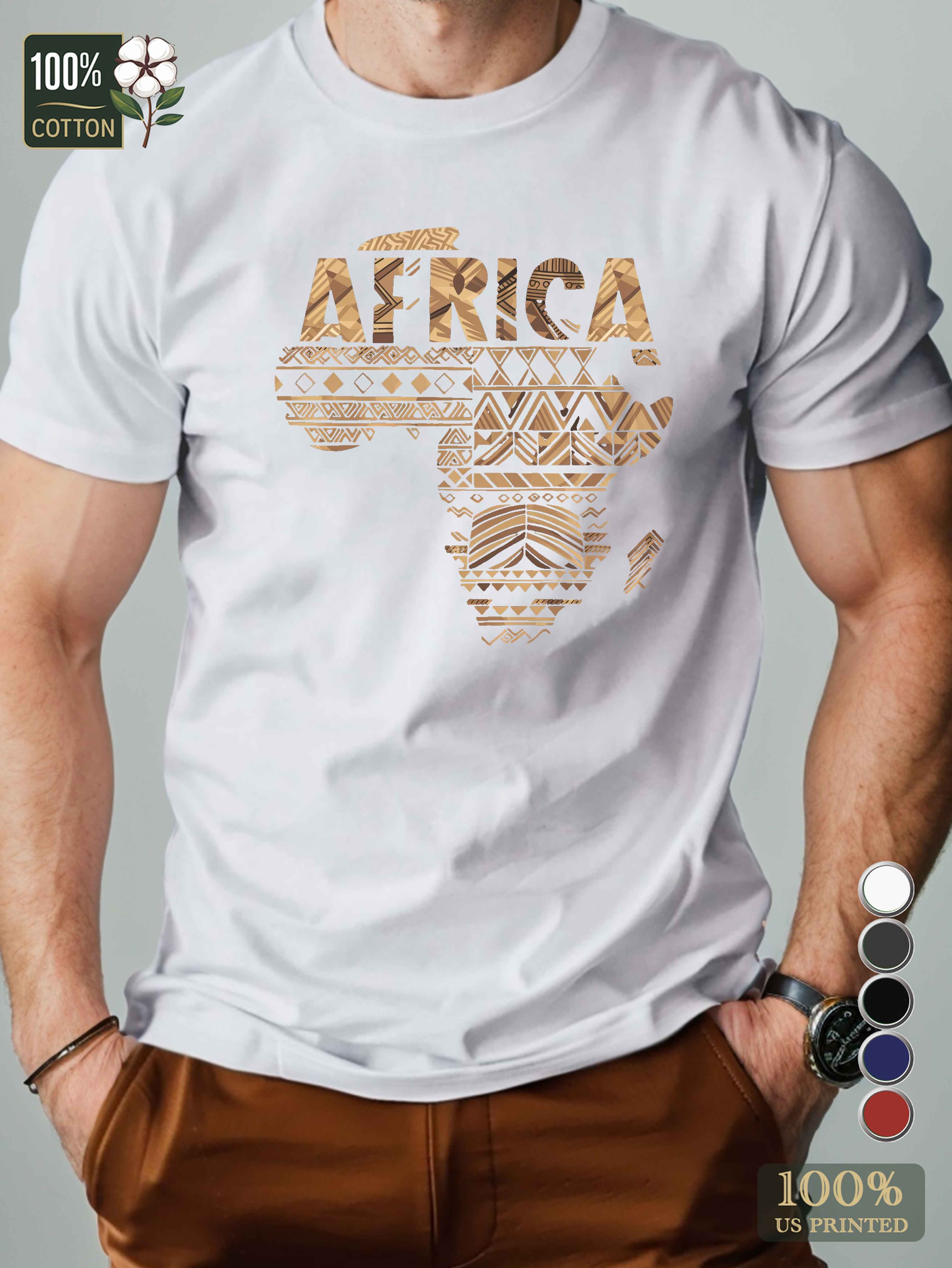 AFRICA in tribal patterns Men's pure cotton Tshirt Comfort Fit