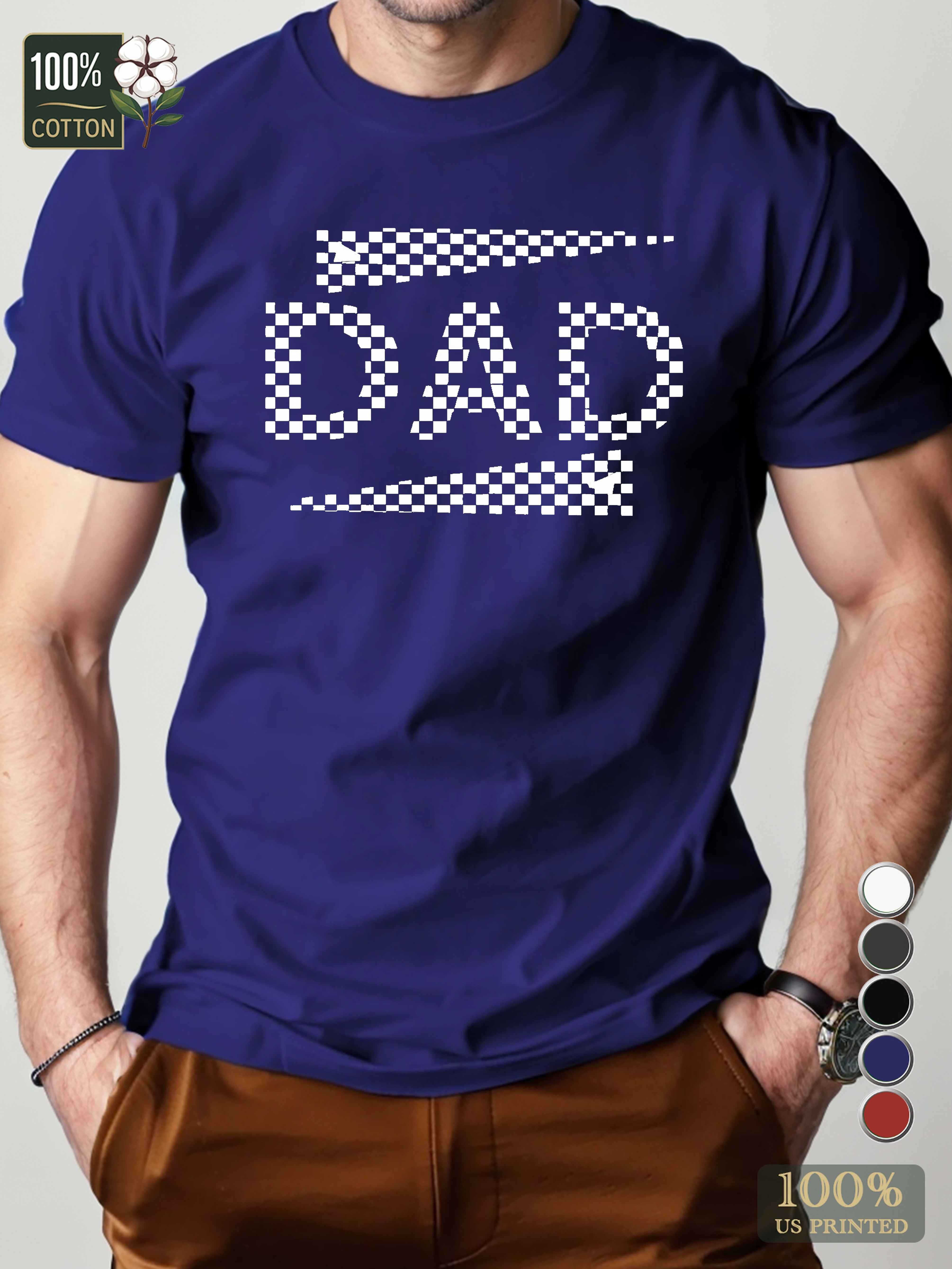DAD checkered pattern Men's pure cotton Tshirt Comfort Fit