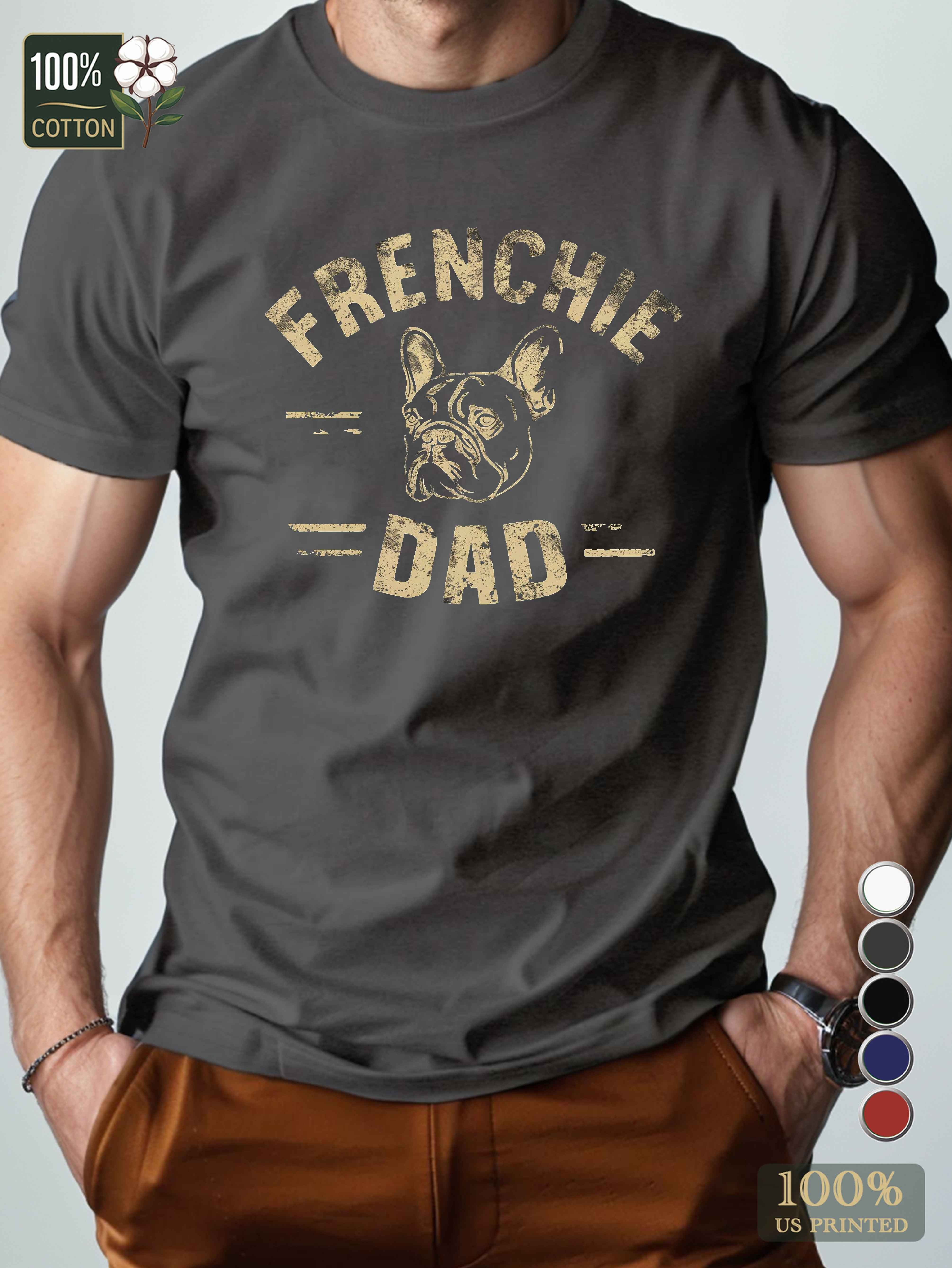 Frenchie Dad illustration Men's pure cotton Tshirt Comfort Fit