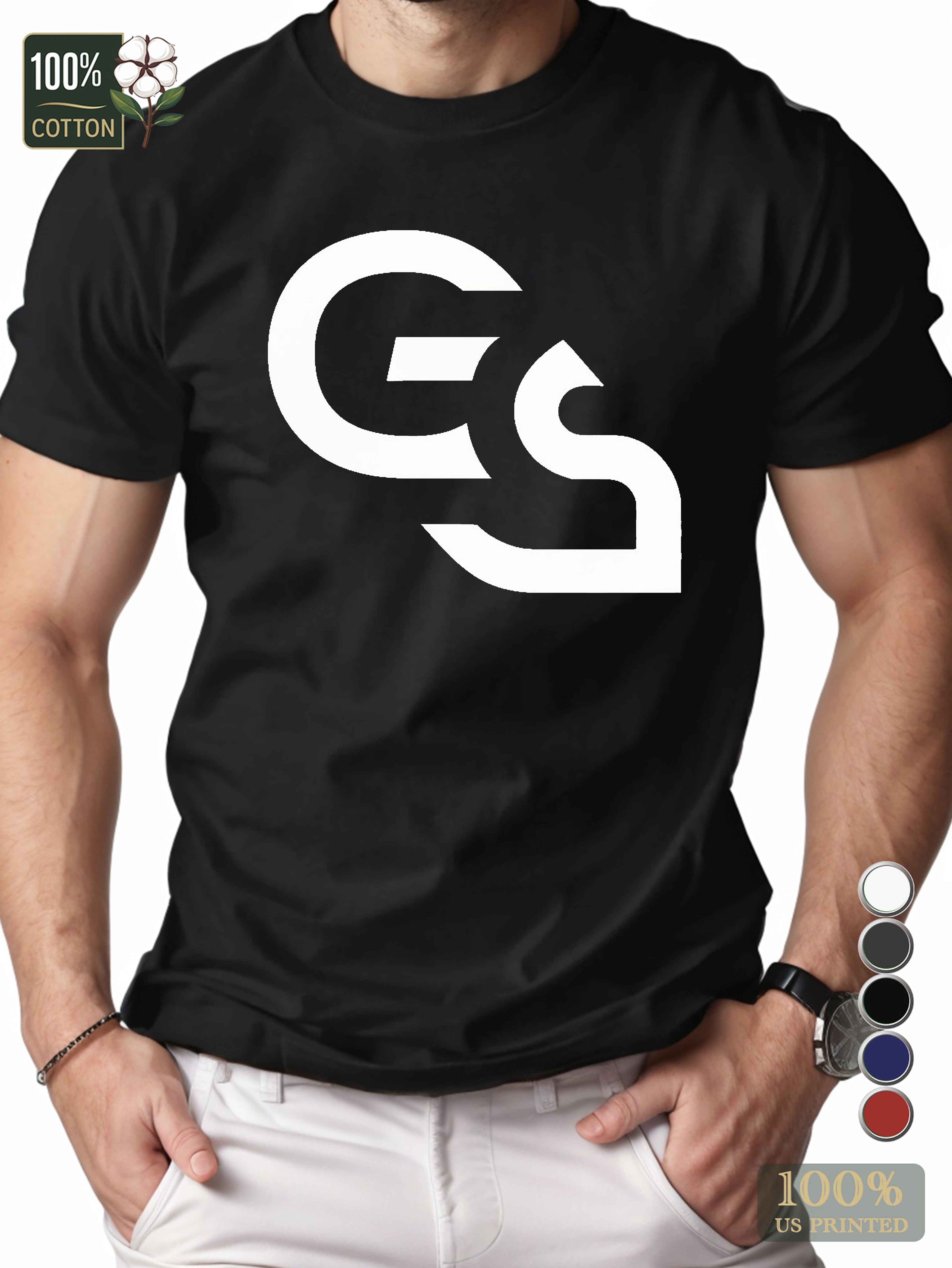 GS in electronic style Men's pure cotton Tshirt Comfort Fit