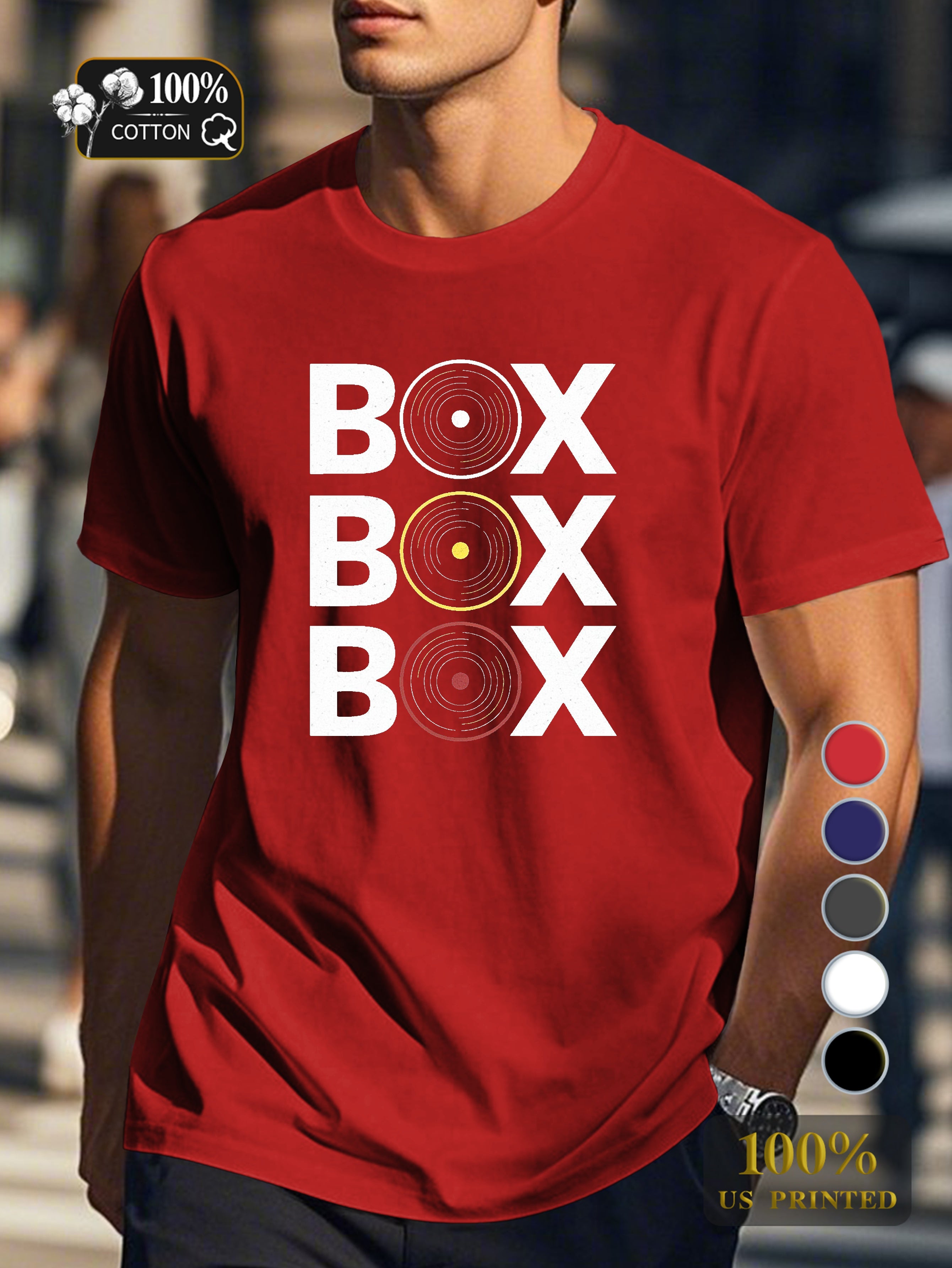 BOX BOX BOX typography Men's pure cotton Tshirt Comfort Fit