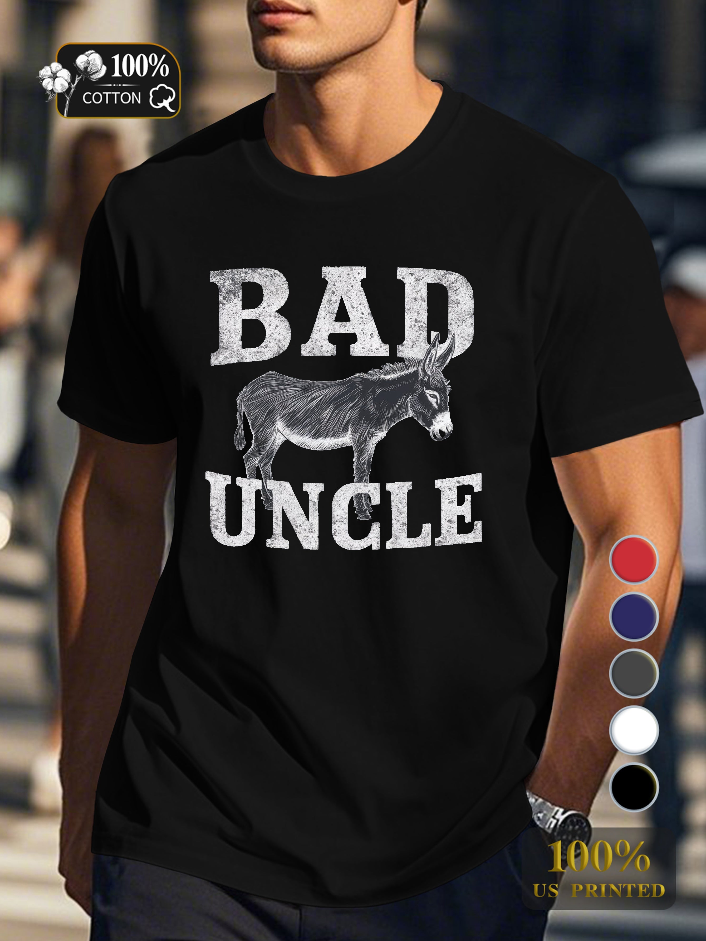BAD UNCLE Men's pure cotton Tshirt Comfort Fit