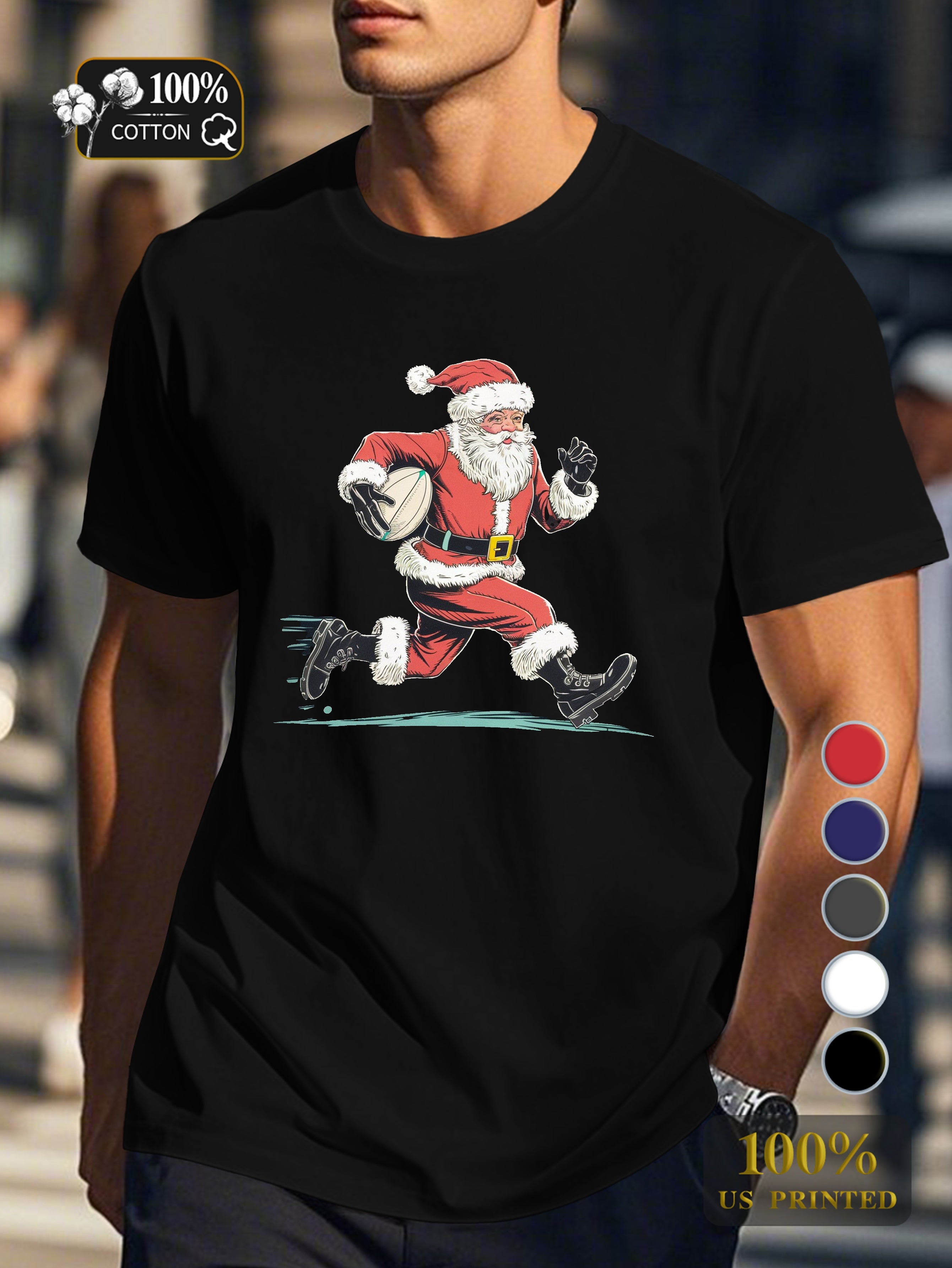 festive bearded figure Men's pure cotton Tshirt Comfort Fit