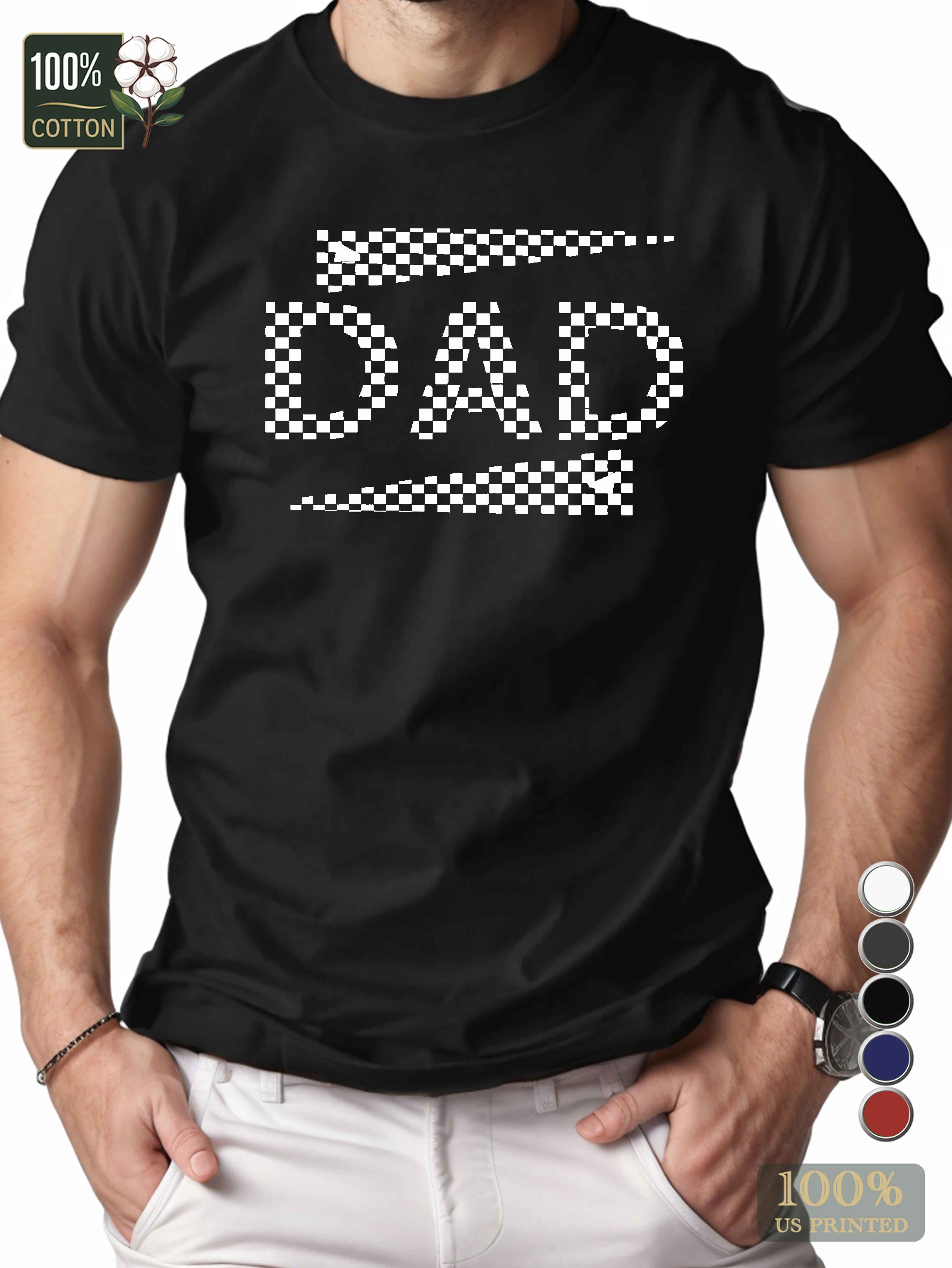 DAD checkered pattern Men's pure cotton Tshirt Comfort Fit