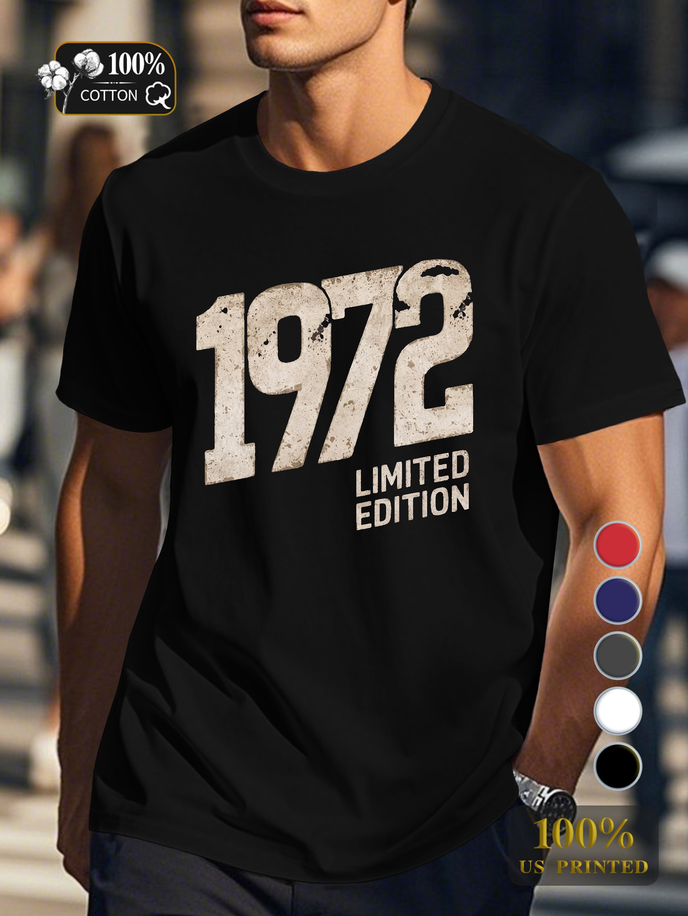 1972 LIMITED EDITION Men's pure cotton Tshirt Comfort Fit