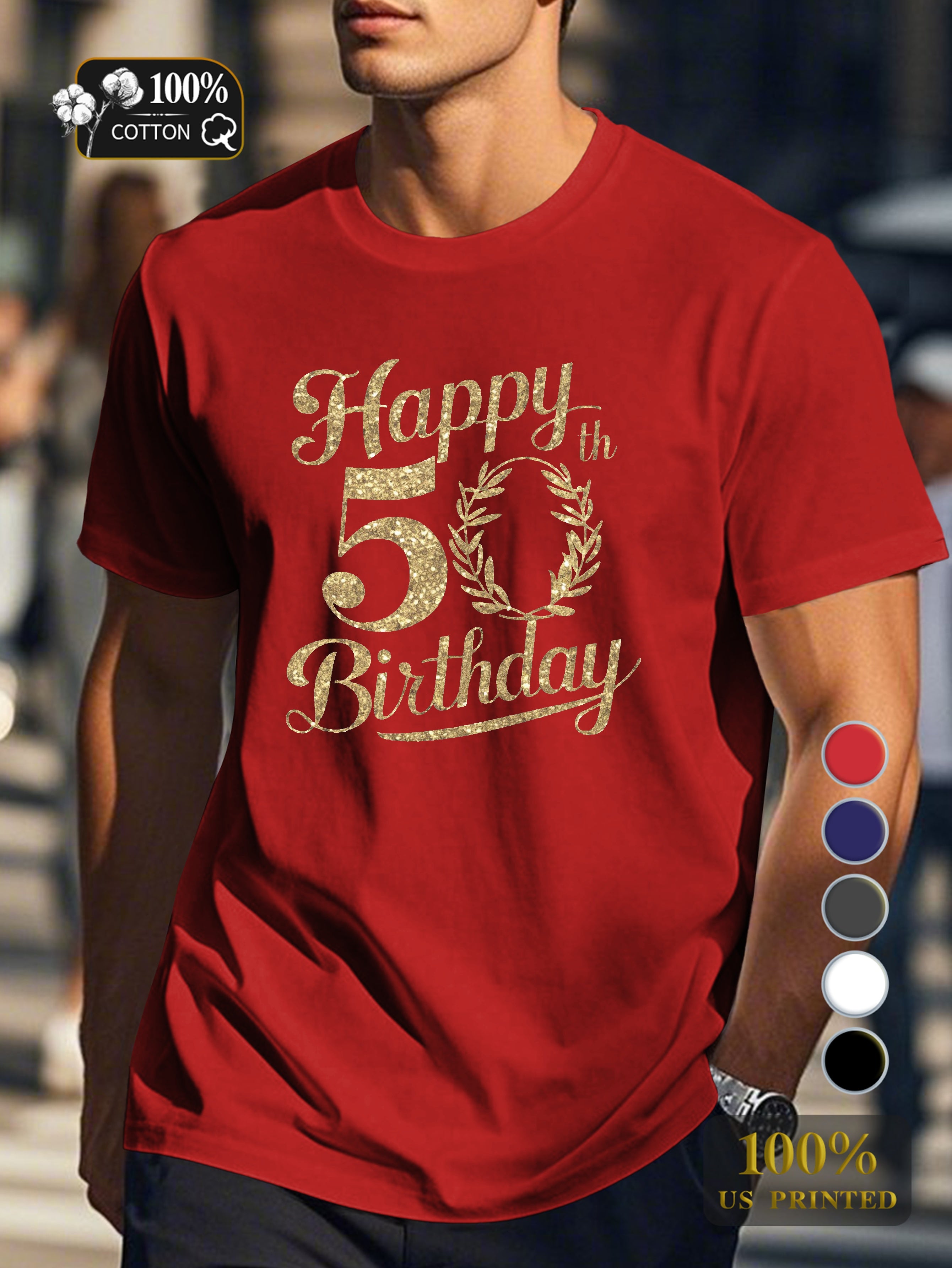 Happy 50th Birthday Men's pure cotton Tshirt Comfort Fit