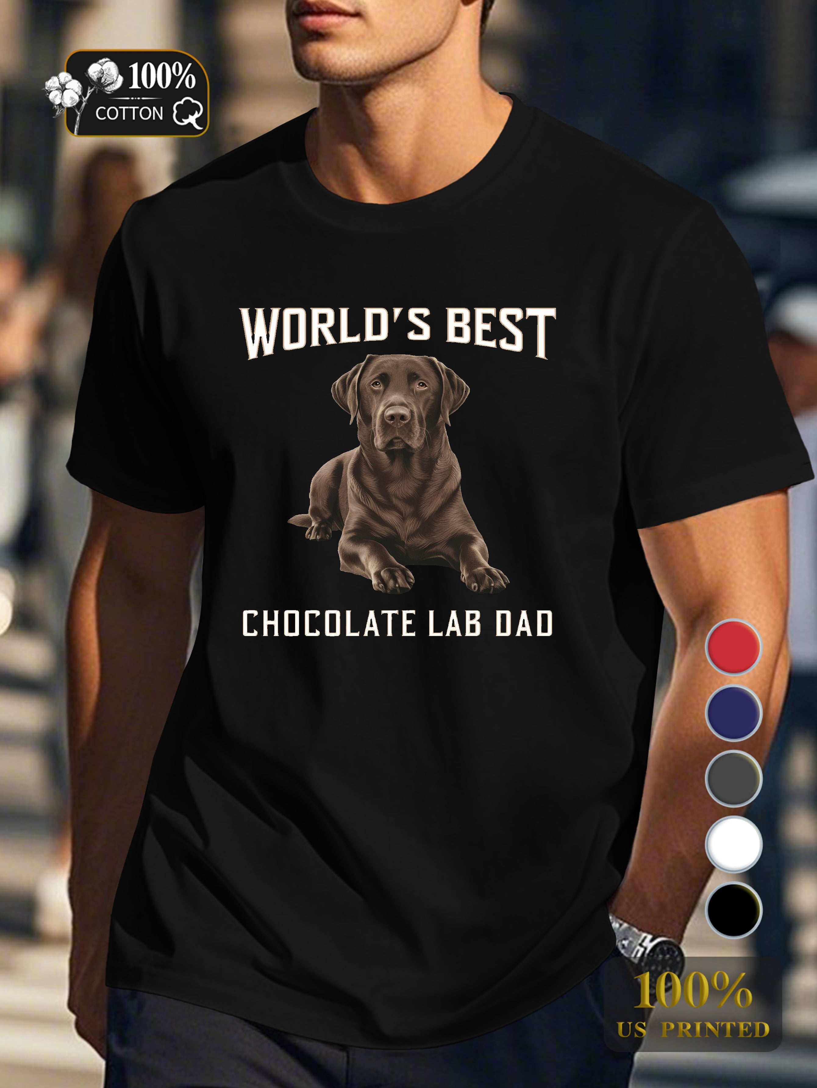 WORLD S BEST chocolate Labrador Retriever Men's pure cotton Tshirt Comfort Fit