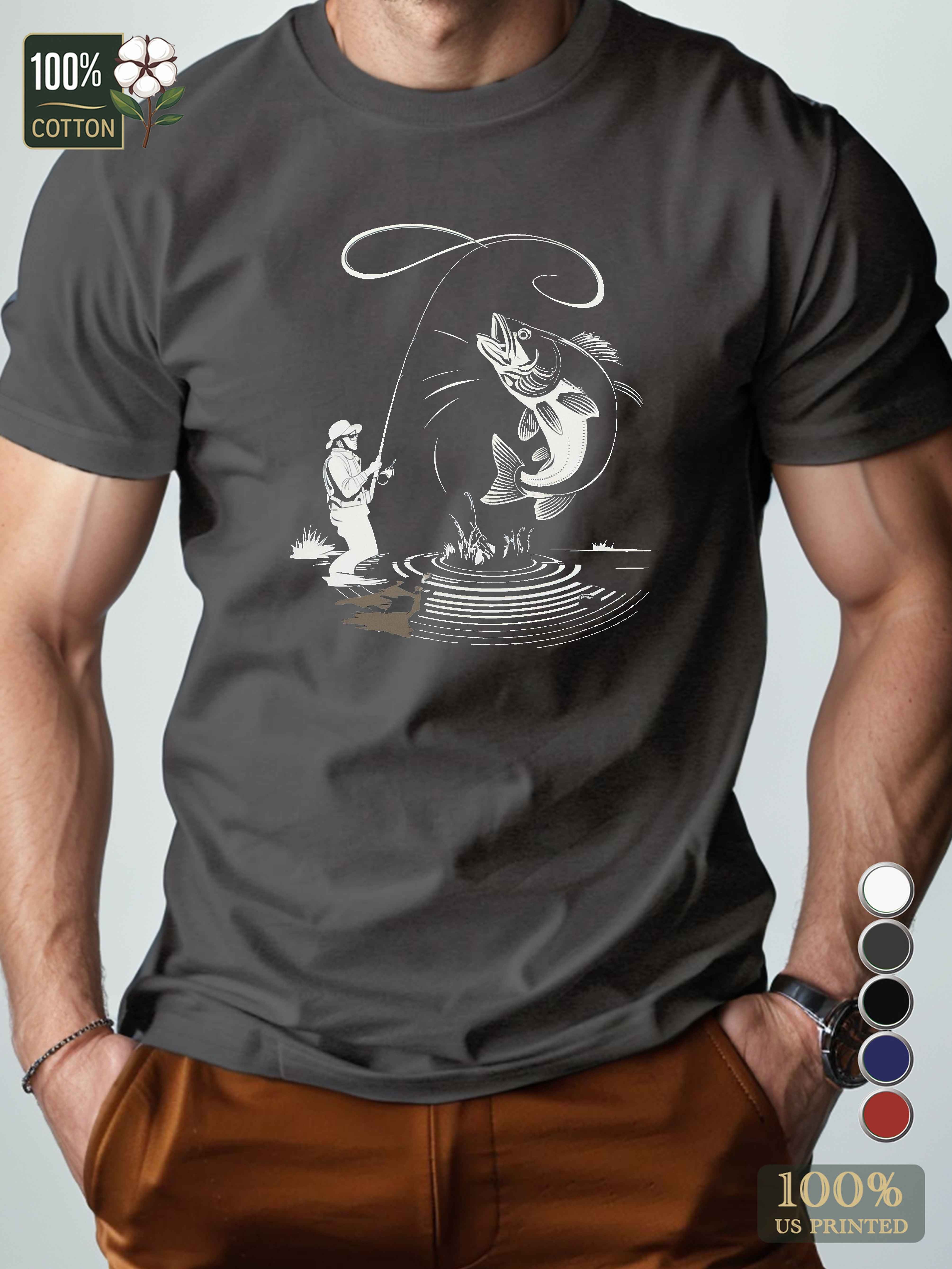 Thrilling fishing catch Men's pure cotton Tshirt Comfort Fit