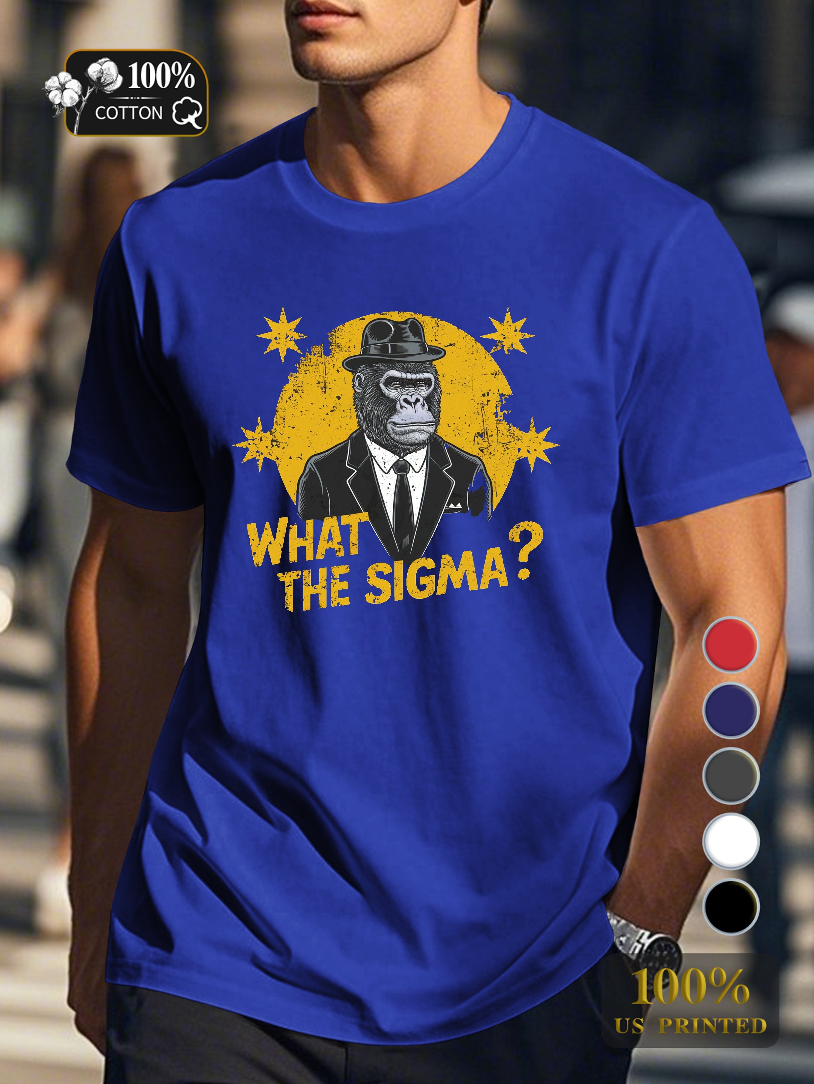 WHAT THE SIGMA Men's pure cotton Tshirt Comfort Fit