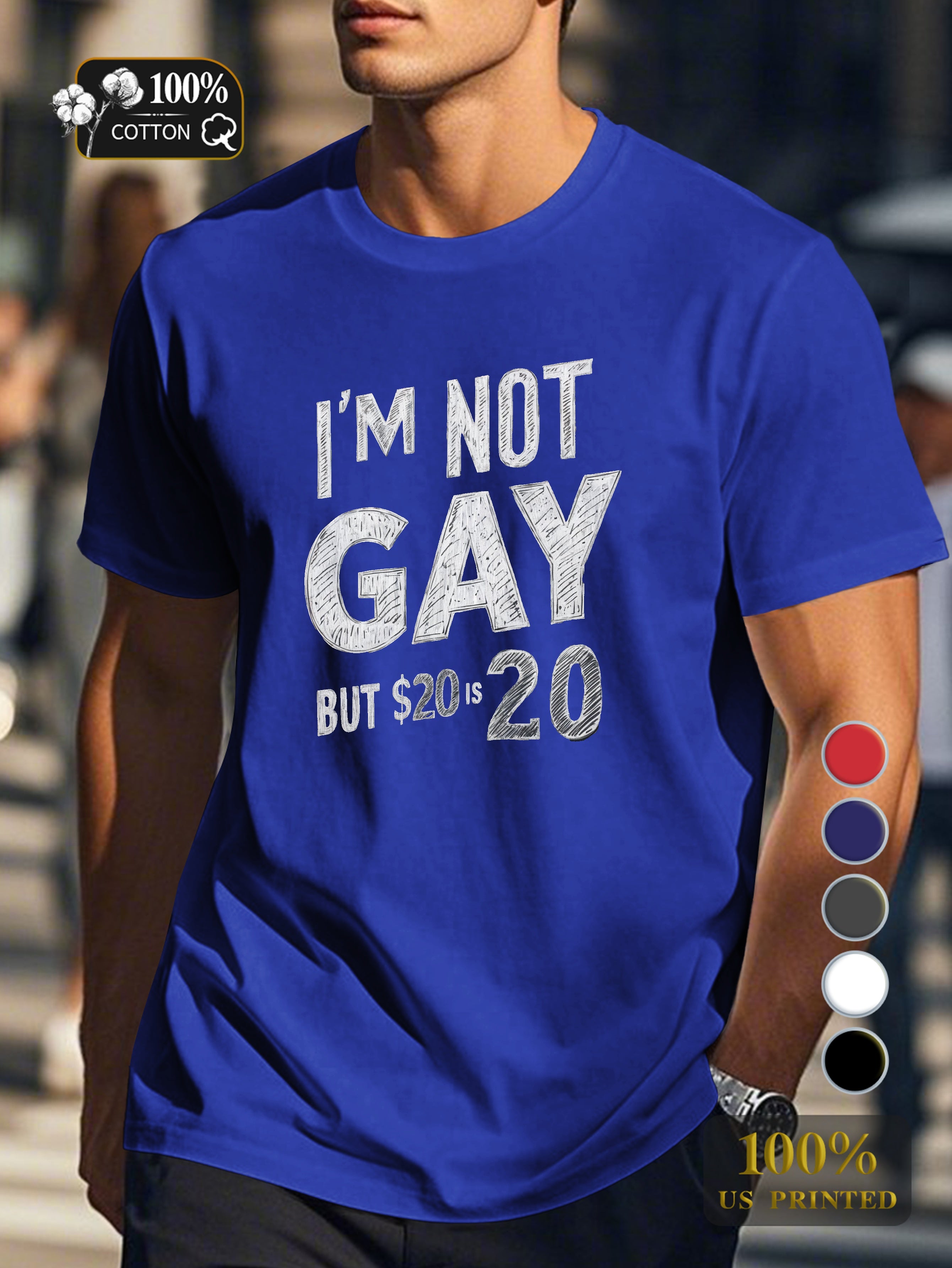 I M NOT GAY BUT illustration Men's pure cotton Tshirt Comfort Fit