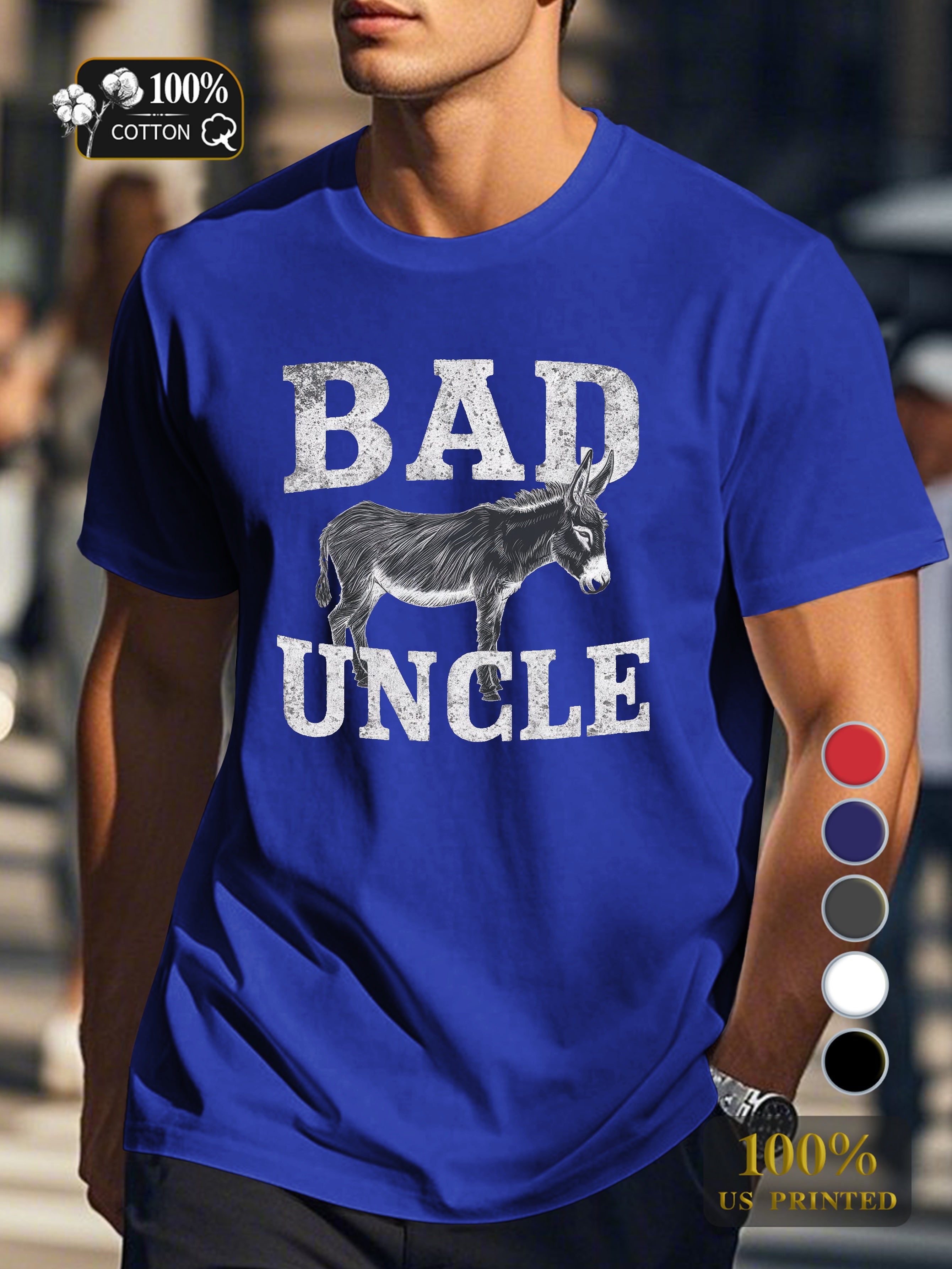 BAD UNCLE Men's pure cotton Tshirt Comfort Fit