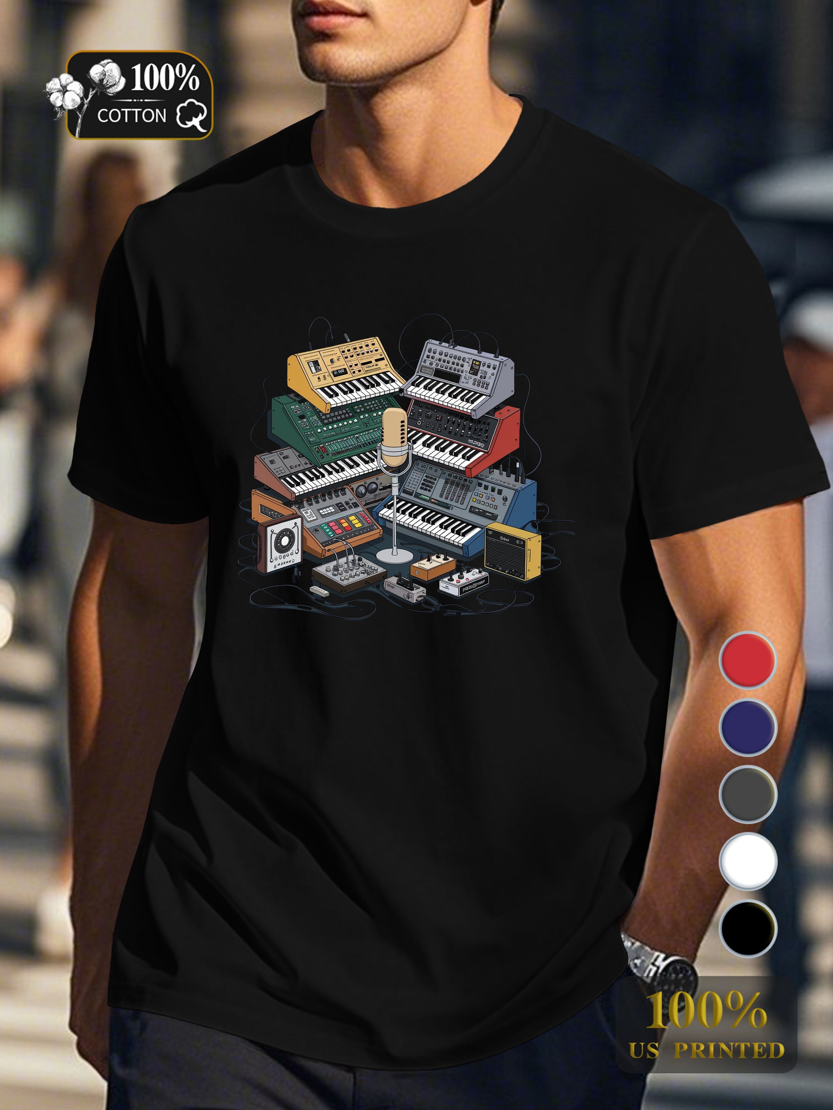 Dark solid color background Men's pure cotton Tshirt Comfort Fit