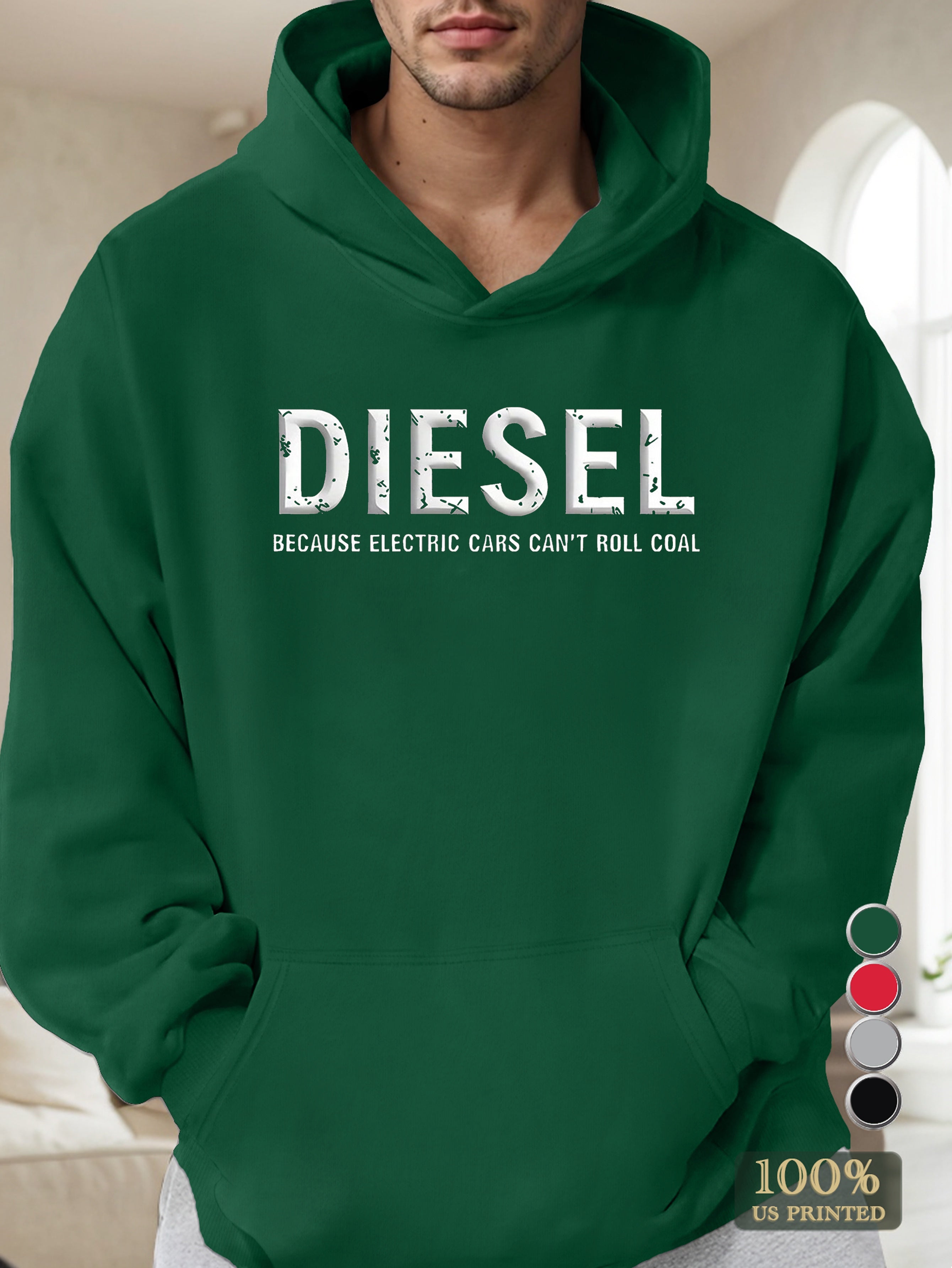 D Printed Letters Men's hooded sweatshirt