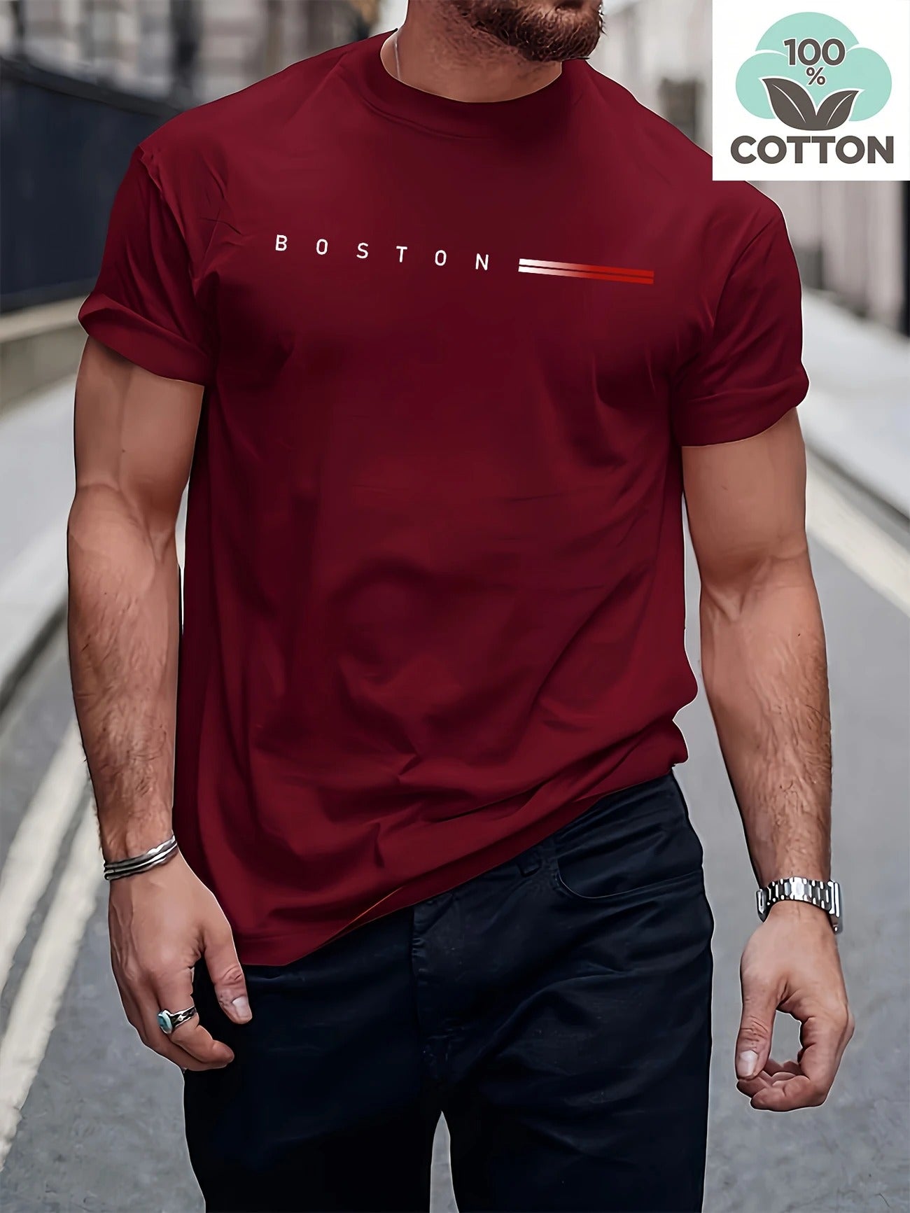 Boston Men's pure cotton Tshirt Comfort Fit