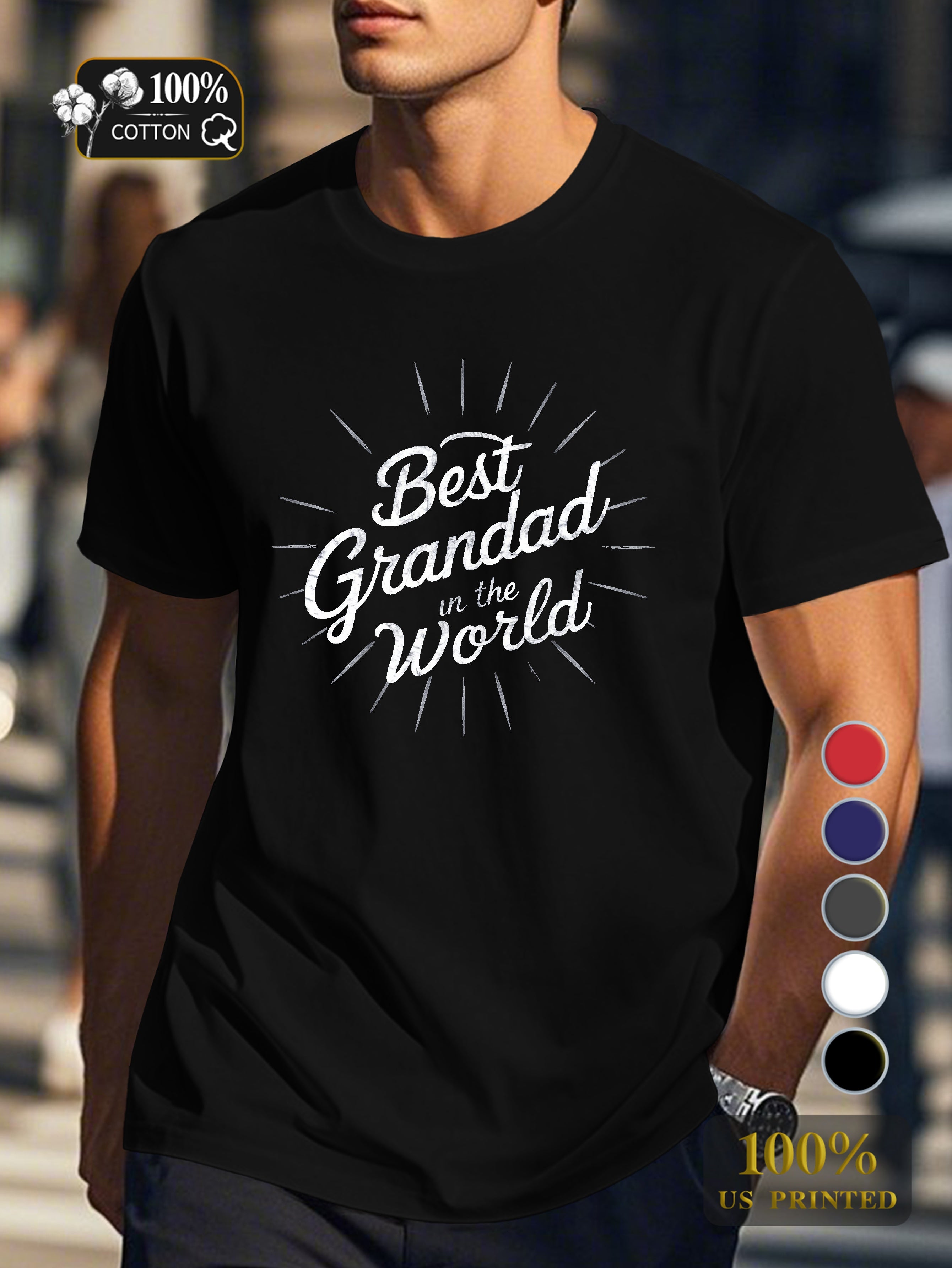 Best Grandad in the World Men's pure cotton Tshirt Comfort Fit