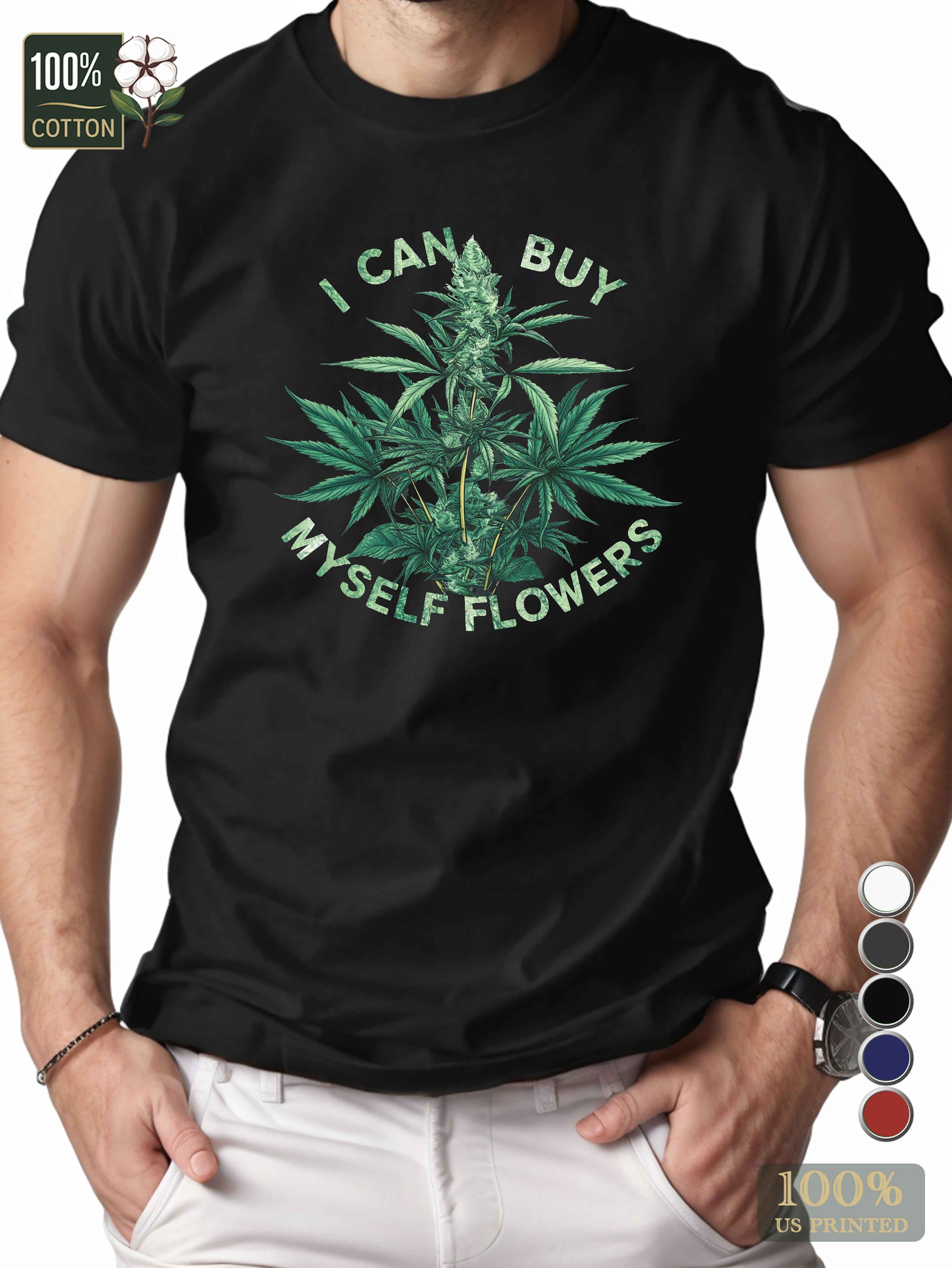 lush green cannabis plant Men's pure cotton Tshirt Comfort Fit