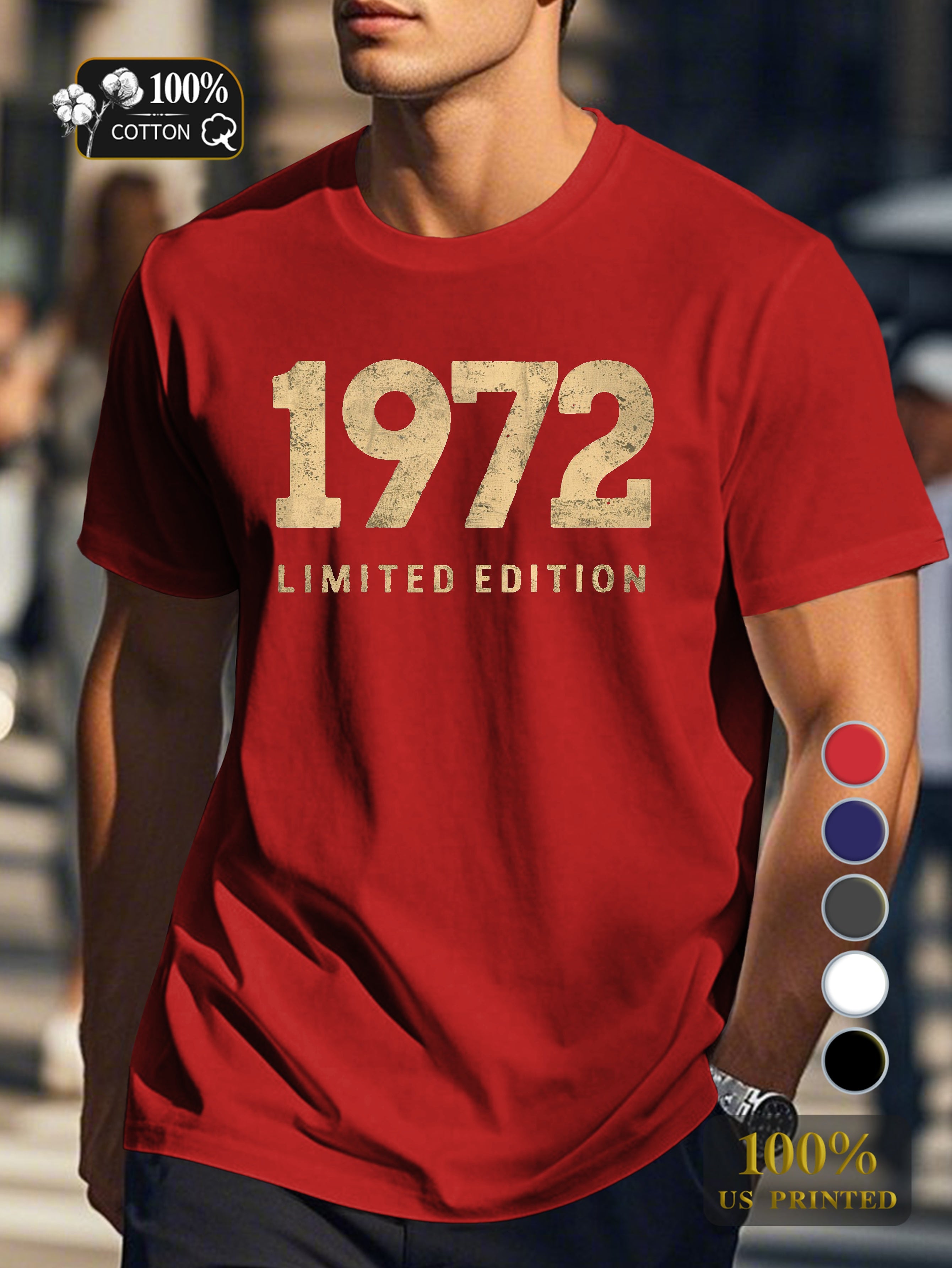 1972 LIMITED EDITION Men's pure cotton Tshirt Comfort Fit