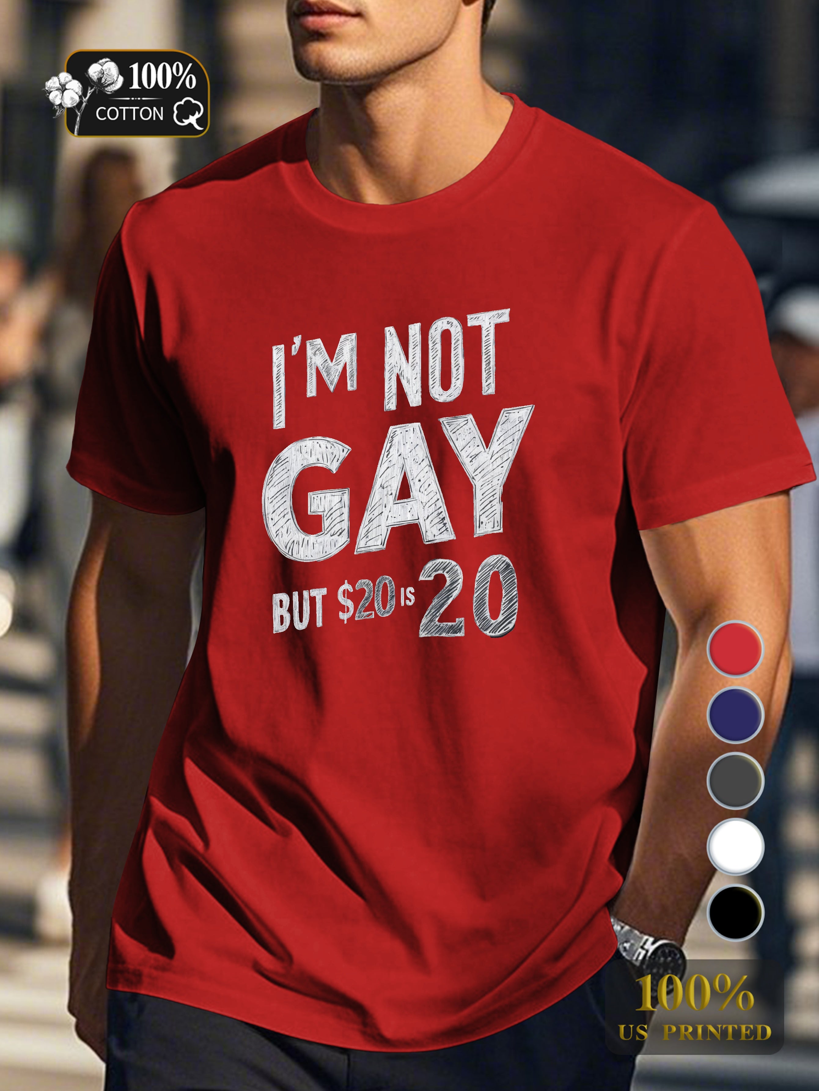 I M NOT GAY BUT illustration Men's pure cotton Tshirt Comfort Fit