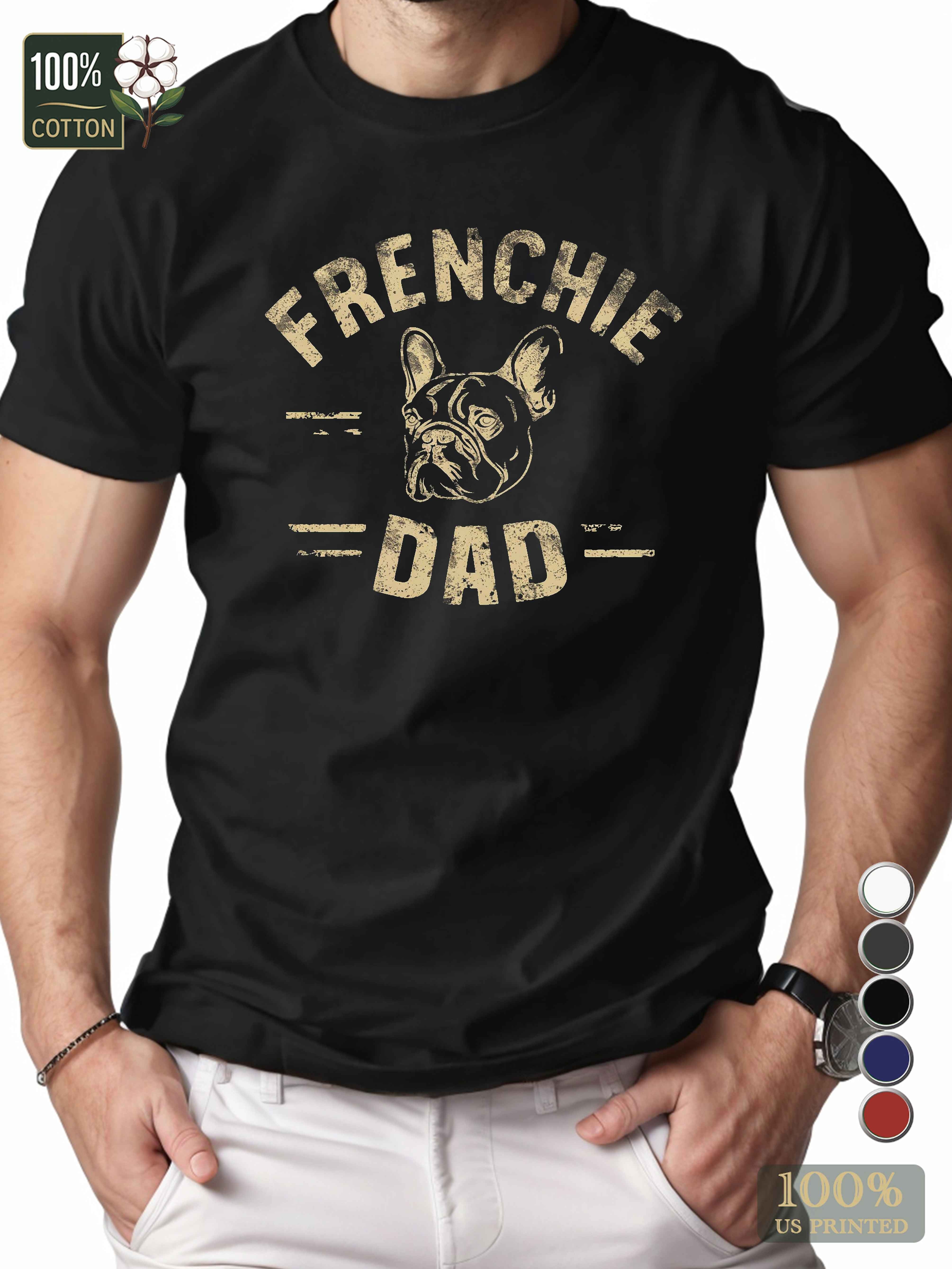 Frenchie Dad illustration Men's pure cotton Tshirt Comfort Fit