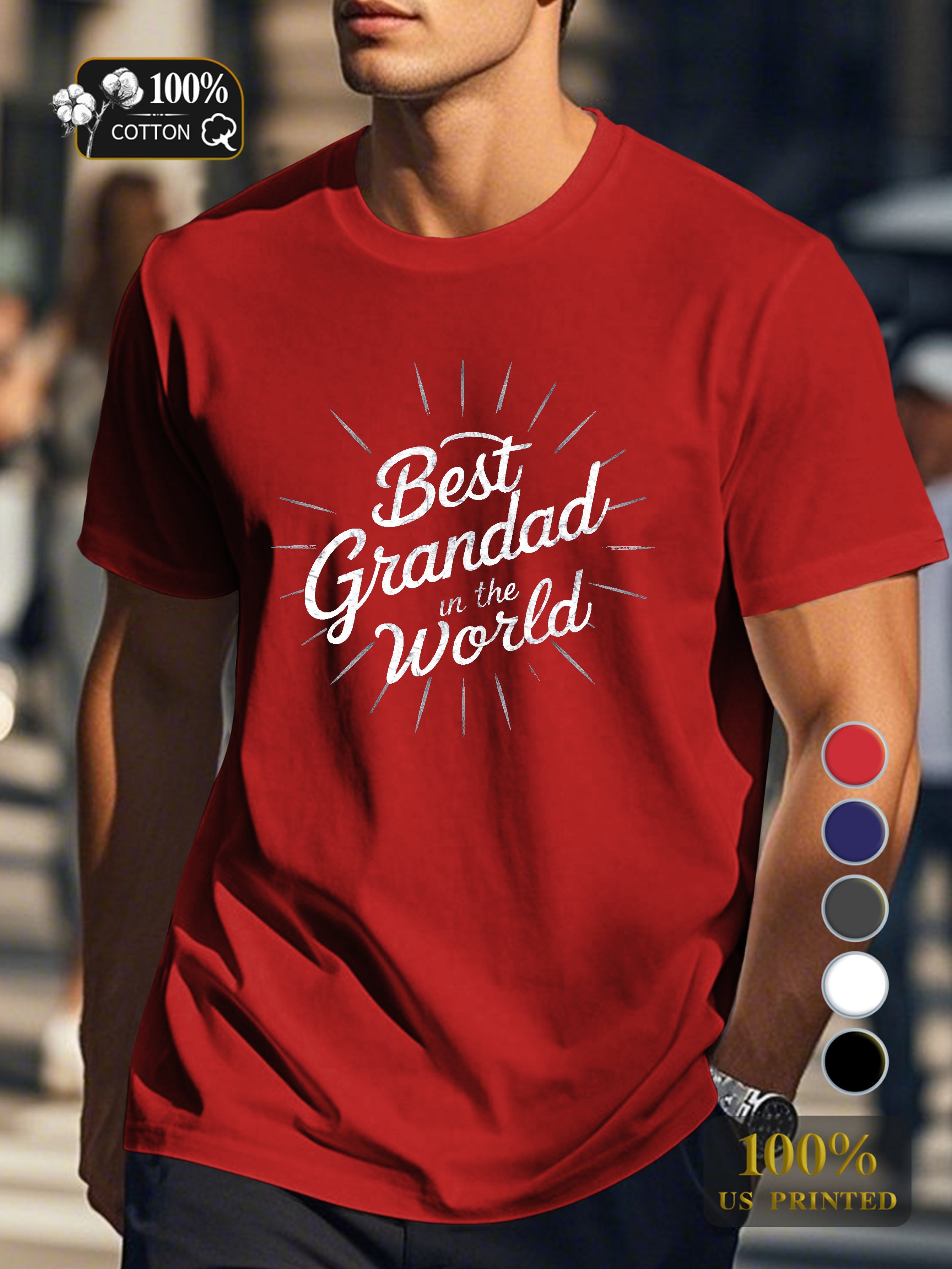 Best Grandad in the World Men's pure cotton Tshirt Comfort Fit