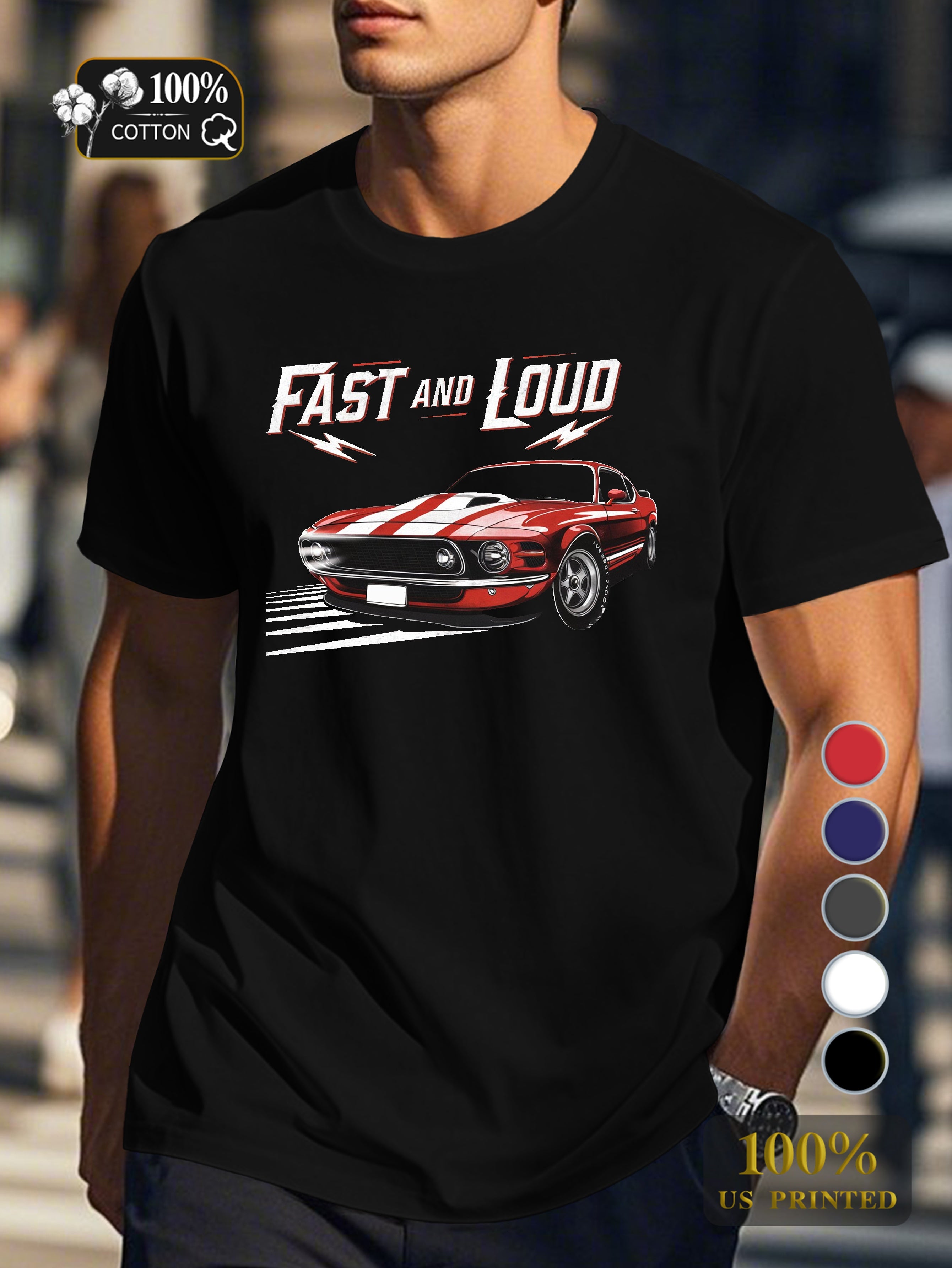 FAST AND LOUD Men's pure cotton Tshirt Comfort Fit