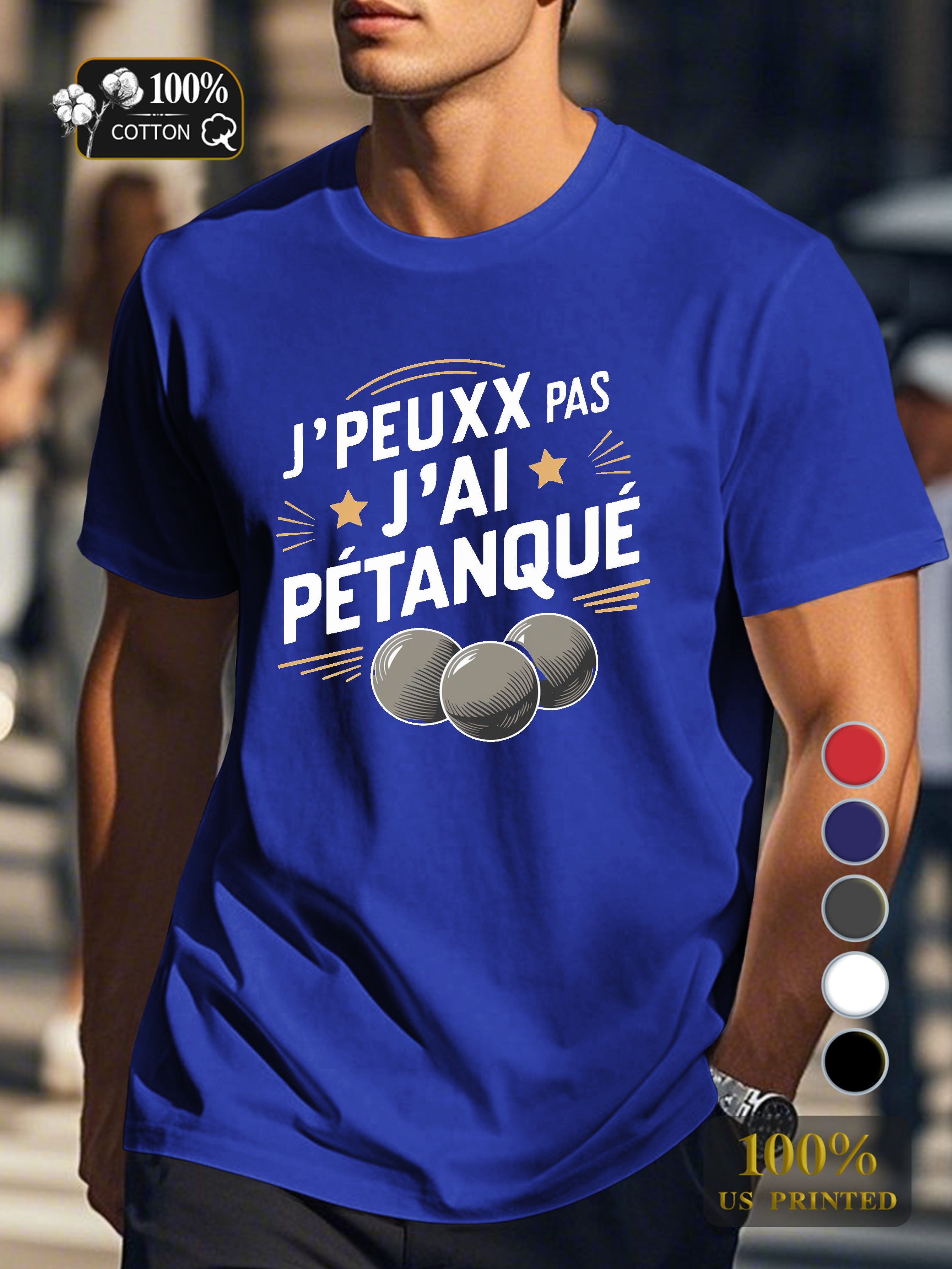 I can t I petanqu Men's pure cotton Tshirt Comfort Fit