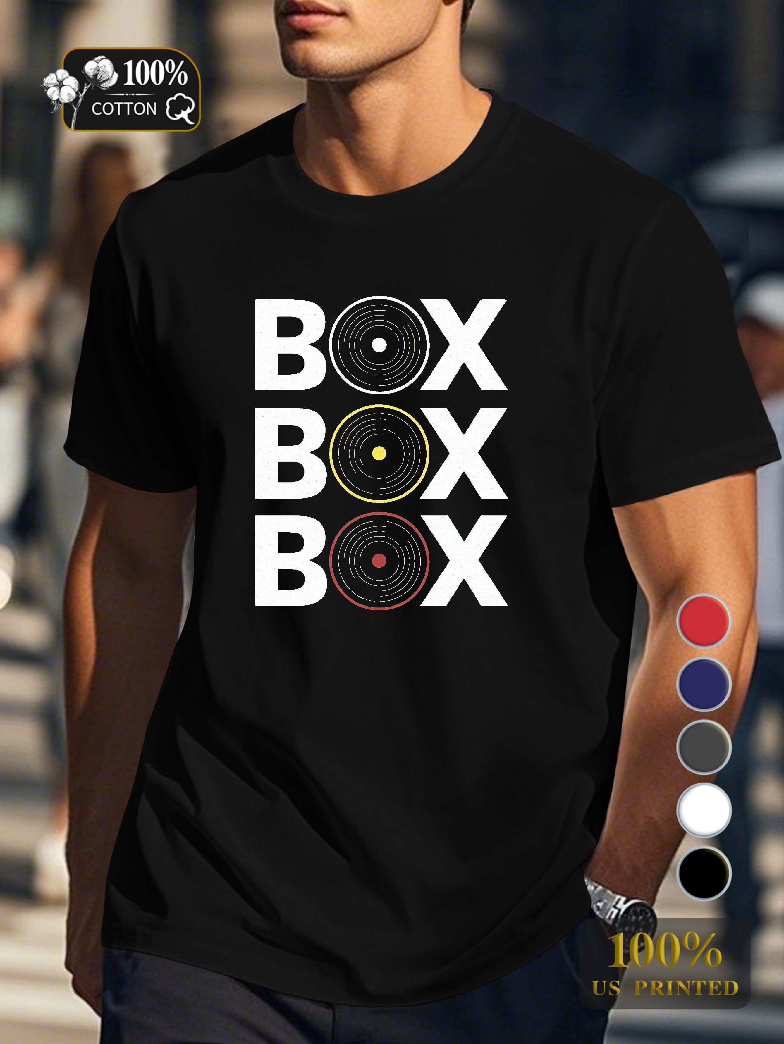 BOX BOX BOX typography Men's pure cotton Tshirt Comfort Fit