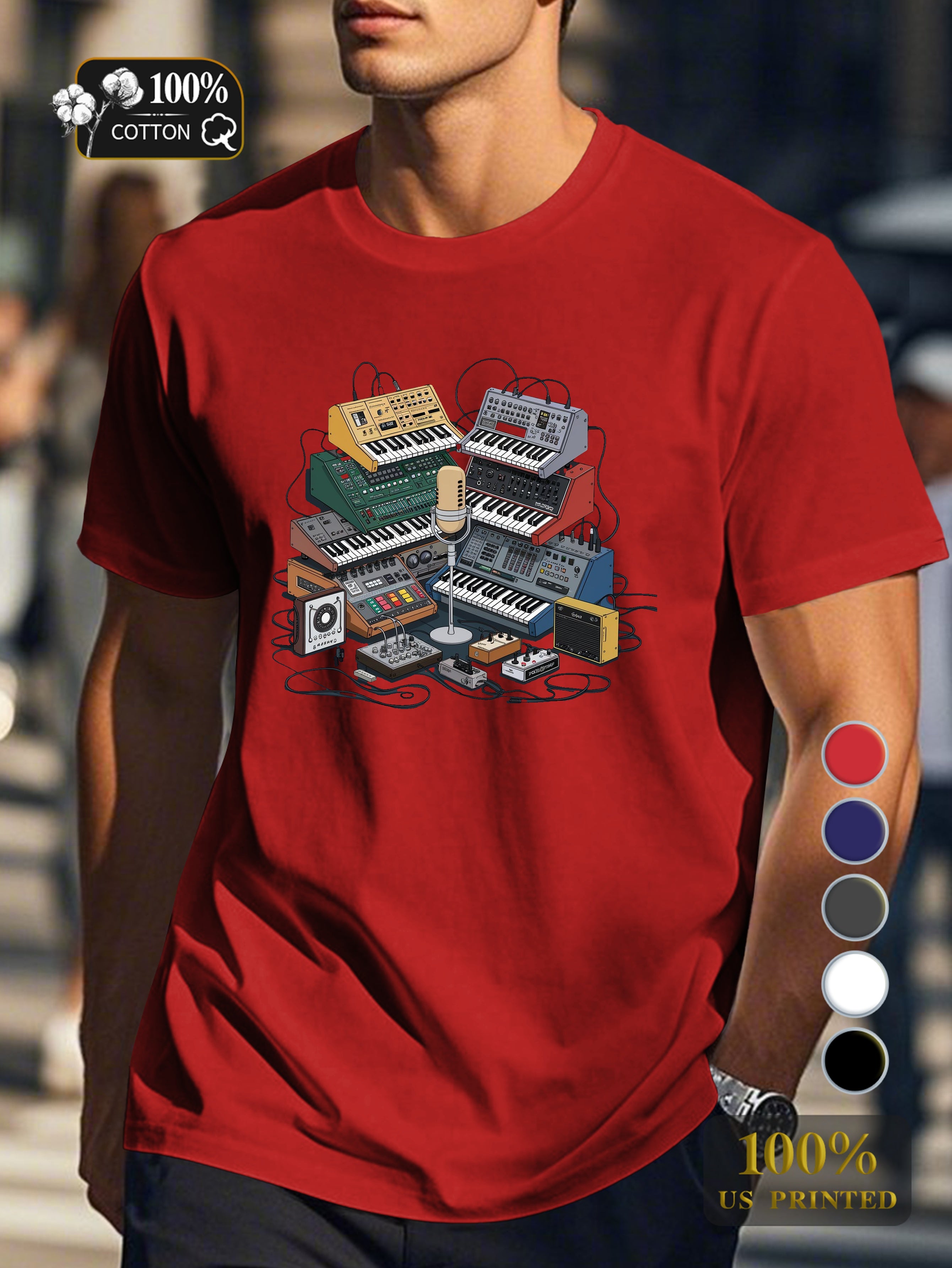 Dark solid color background Men's pure cotton Tshirt Comfort Fit