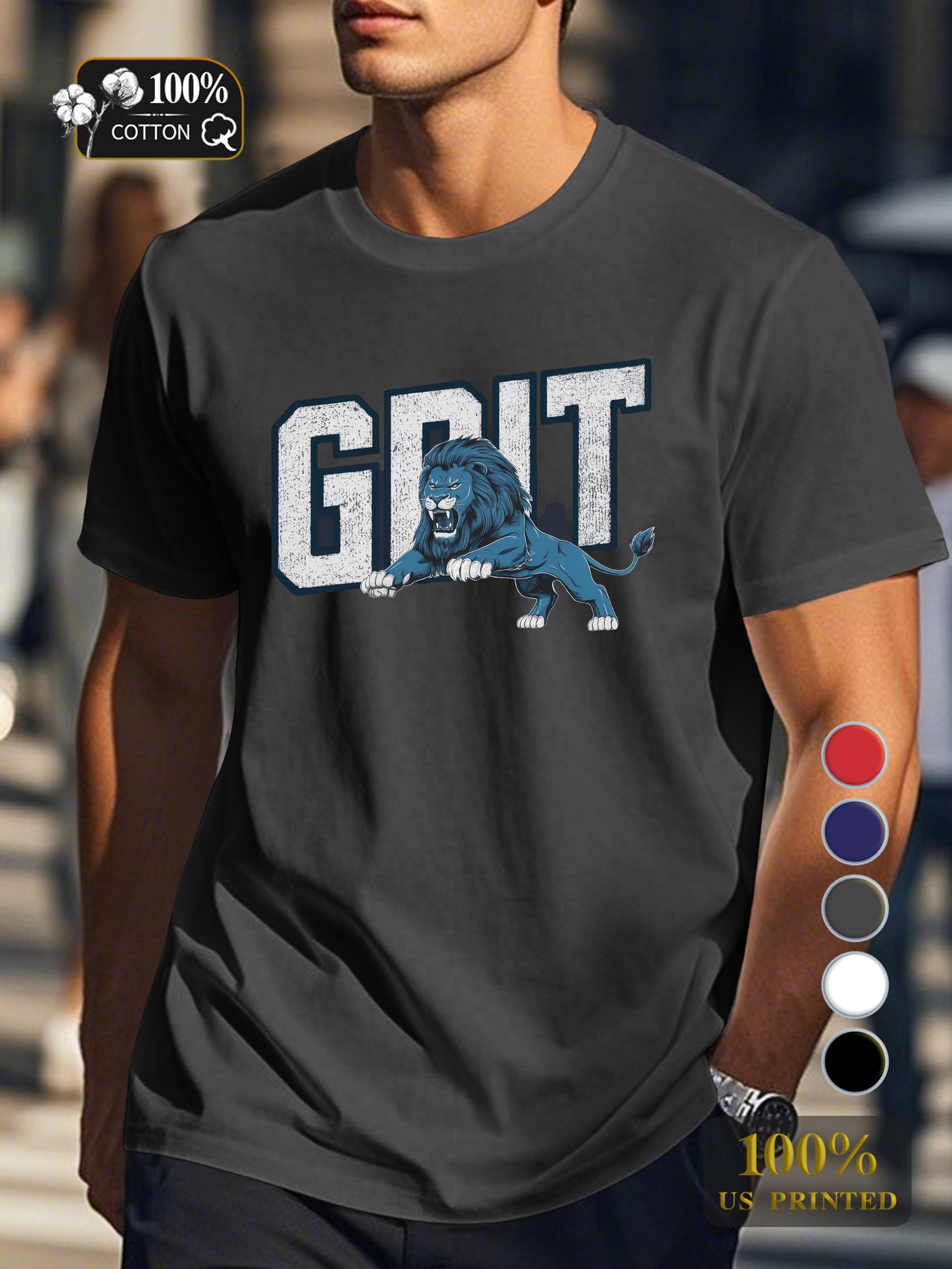 GRIT Men's pure cotton Tshirt Comfort Fit