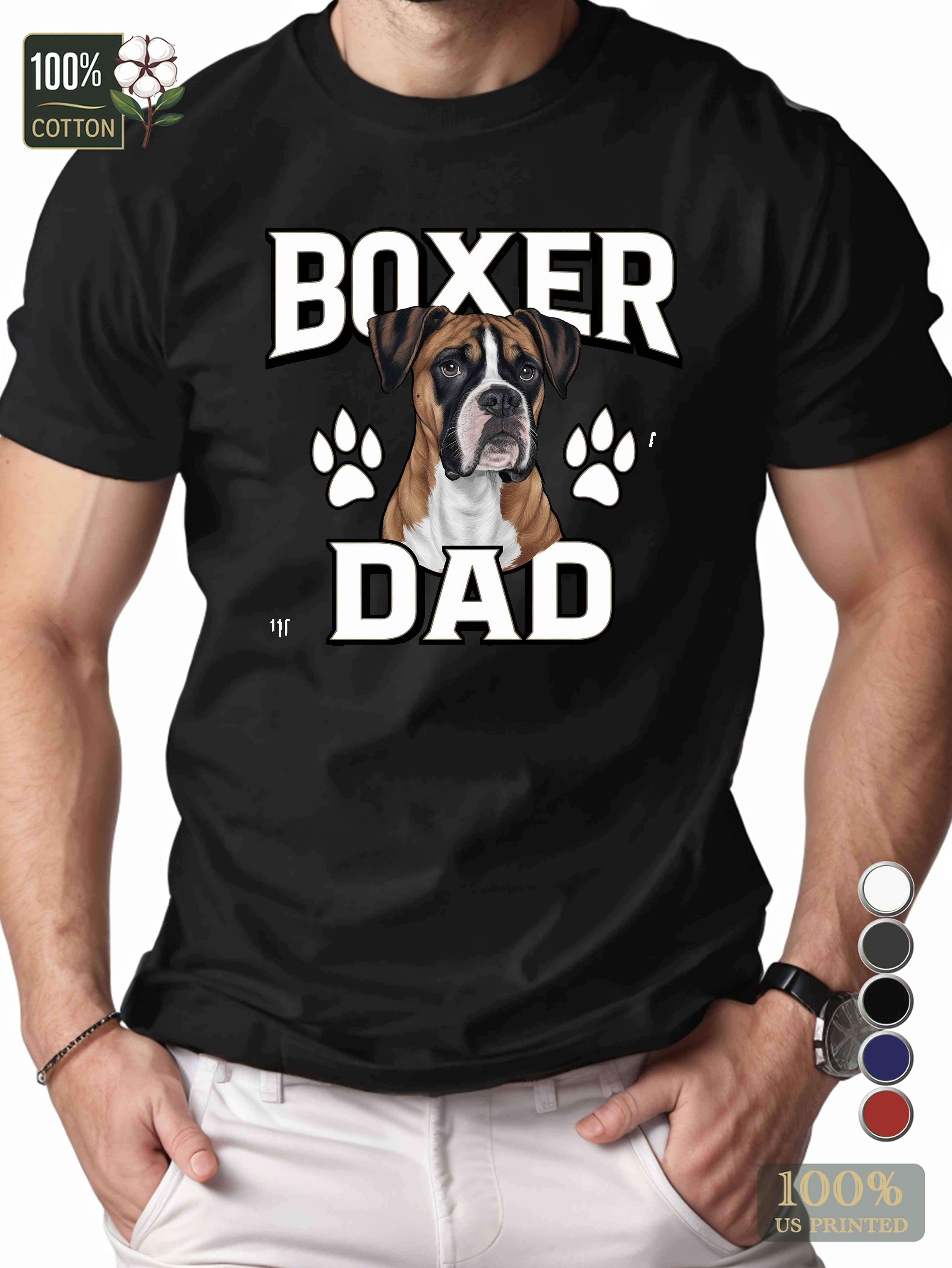 An illustration of a boxer dog Men's pure cotton Tshirt Comfort Fit