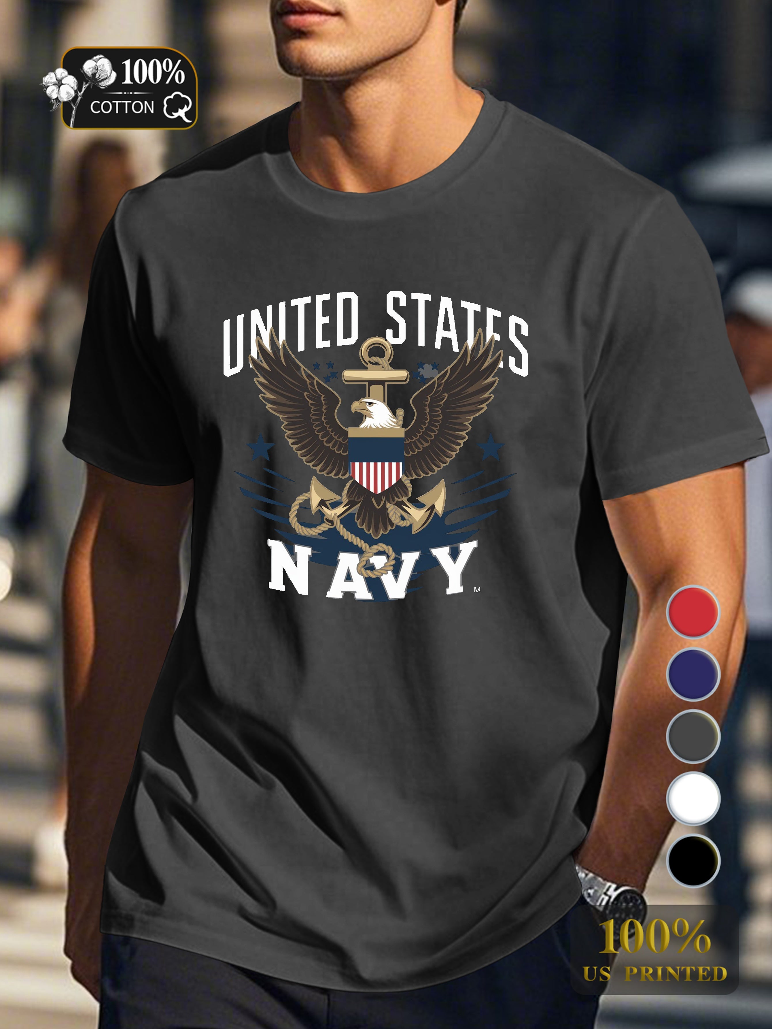 UNITED STATES NAVY Men's pure cotton Tshirt Comfort Fit