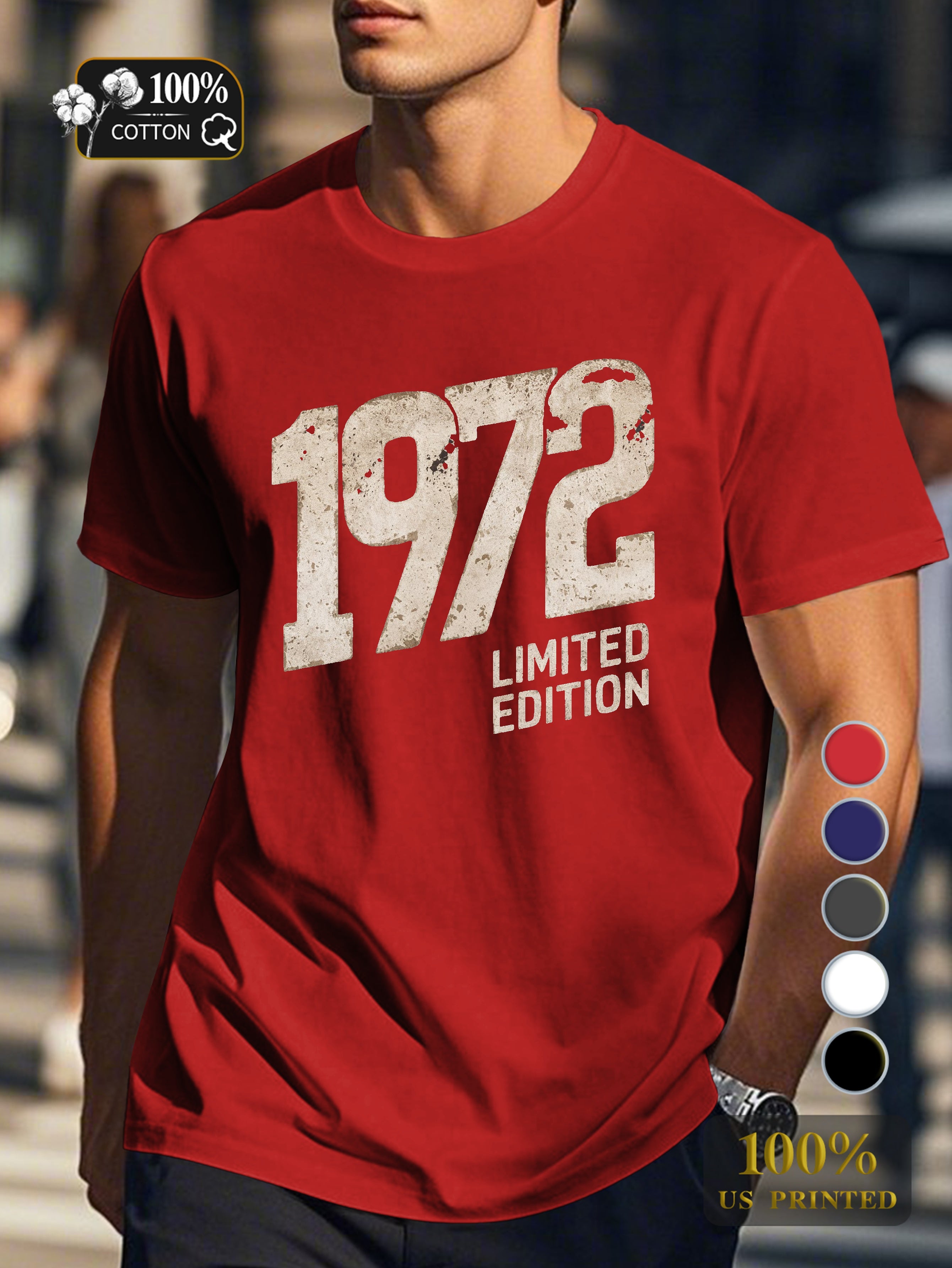 1972 LIMITED EDITION Men's pure cotton Tshirt Comfort Fit
