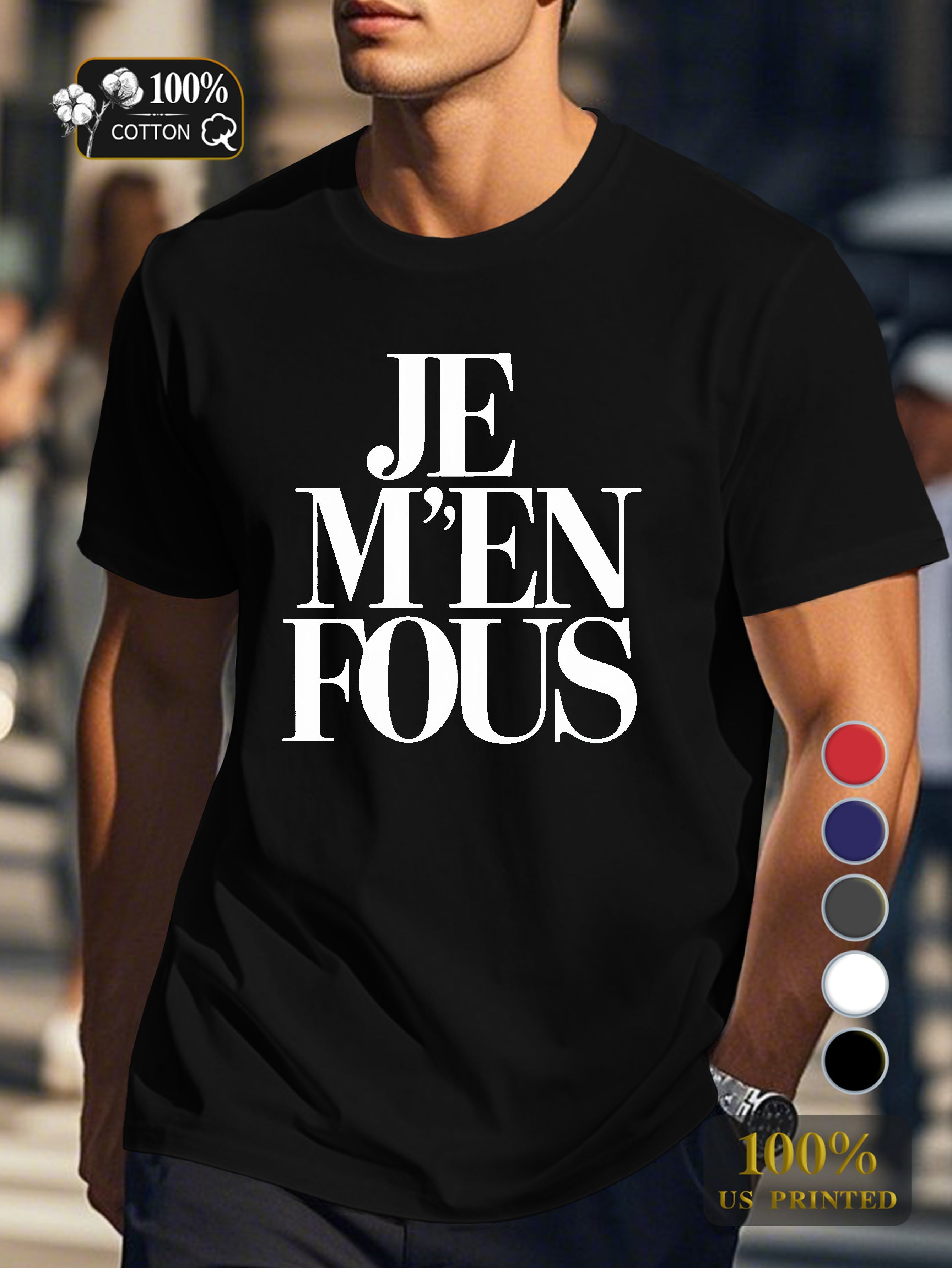 I don t care bold typography Men's pure cotton Tshirt Comfort Fit