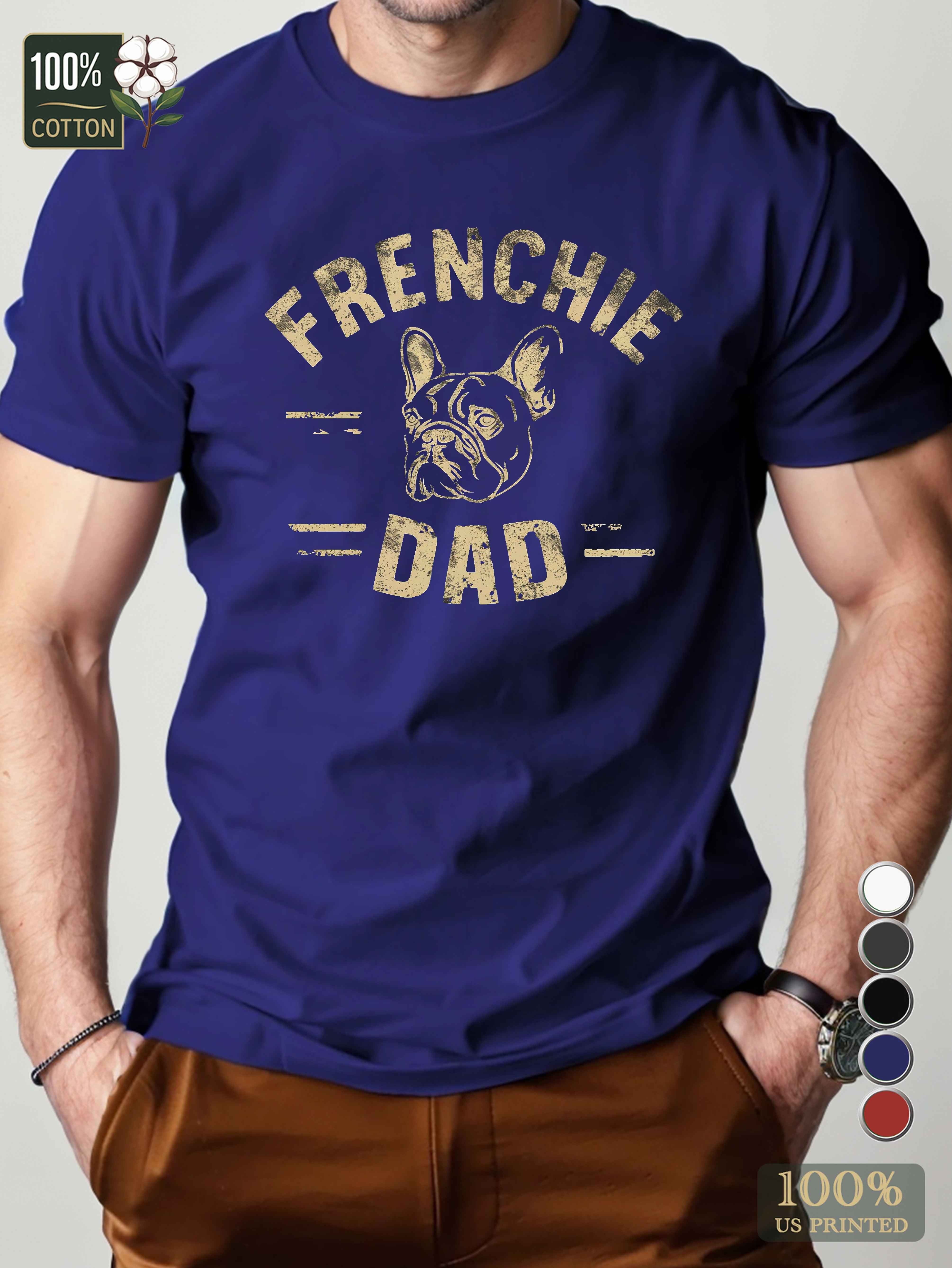 Frenchie Dad illustration Men's pure cotton Tshirt Comfort Fit