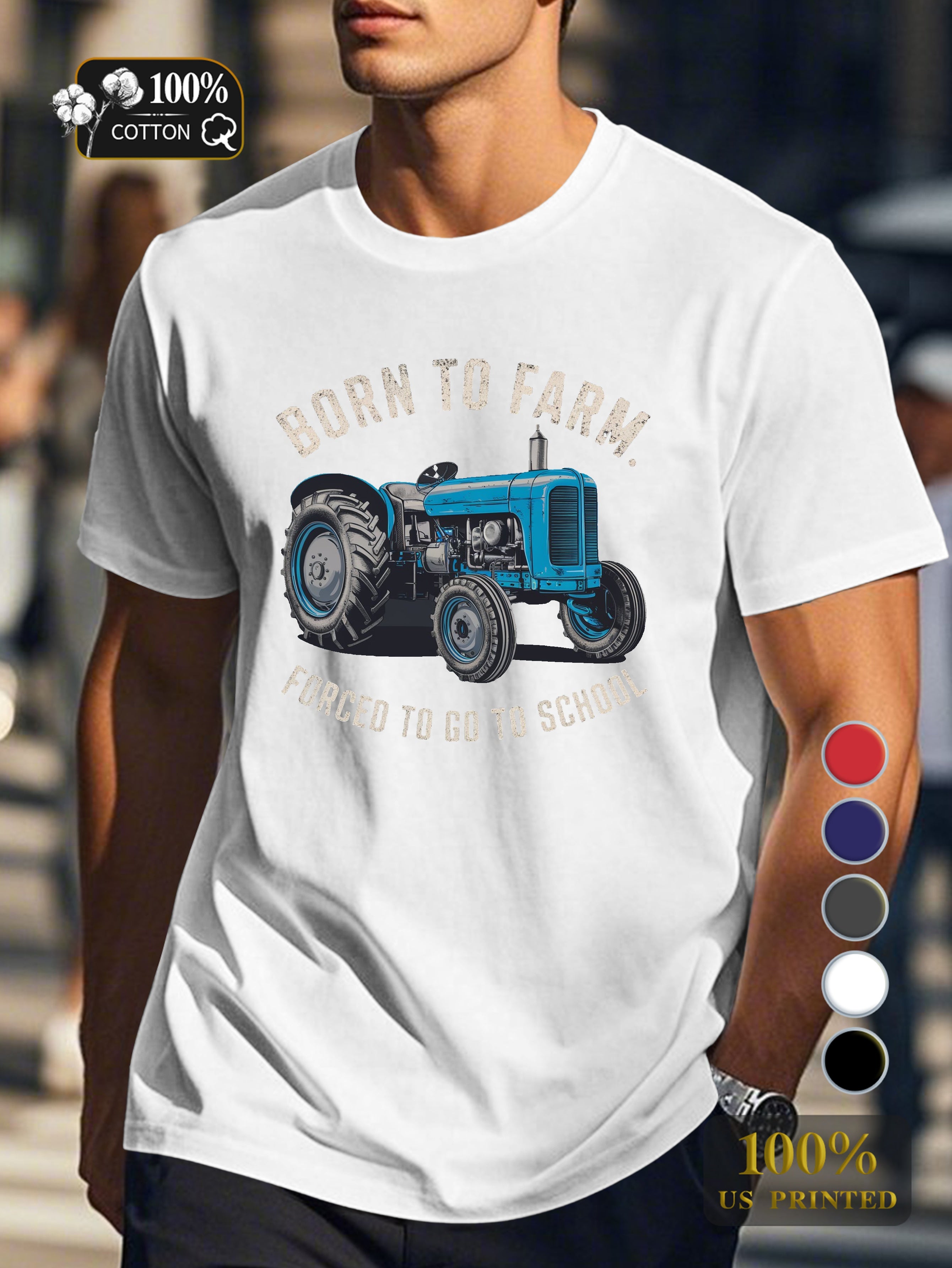 BORN TO FARM Men's pure cotton Tshirt Comfort Fit