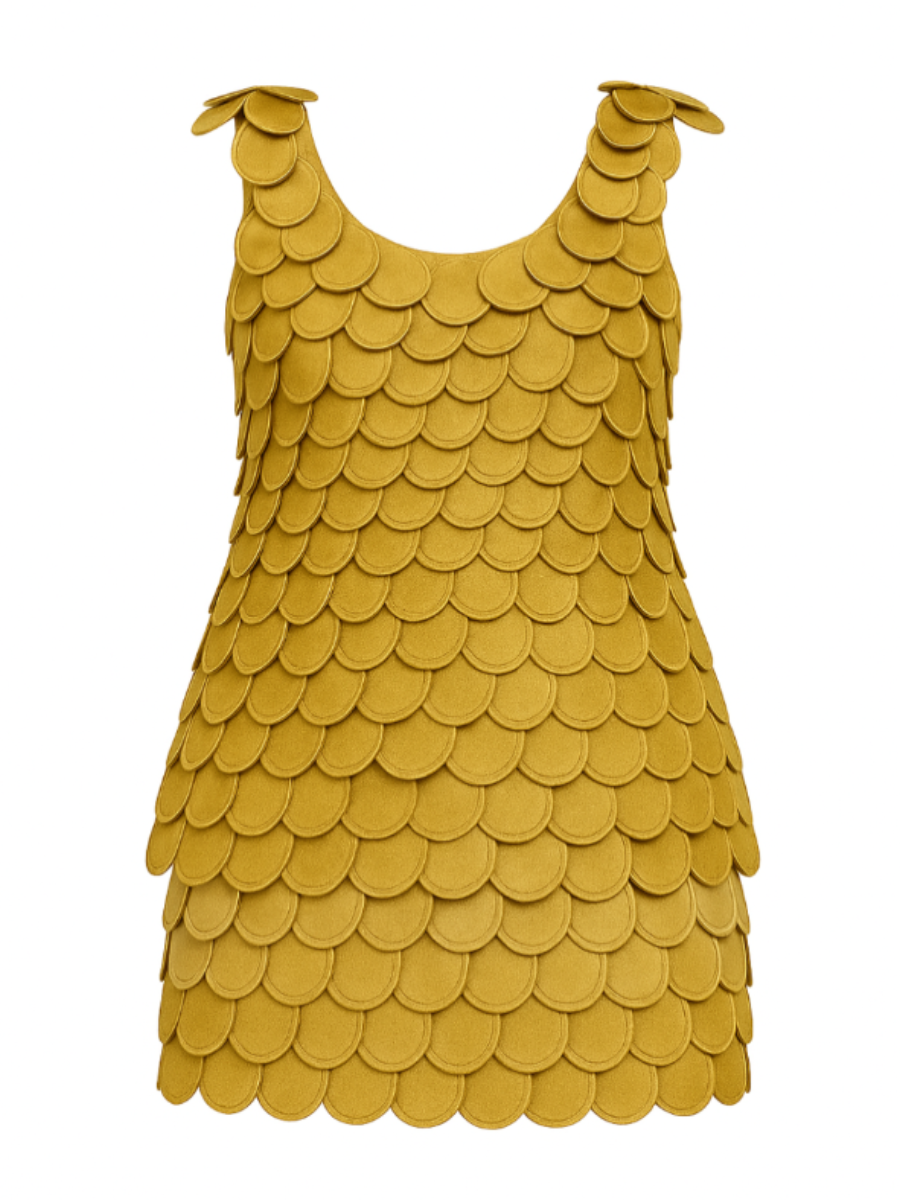 Cascaded Round Scale Skirt Set