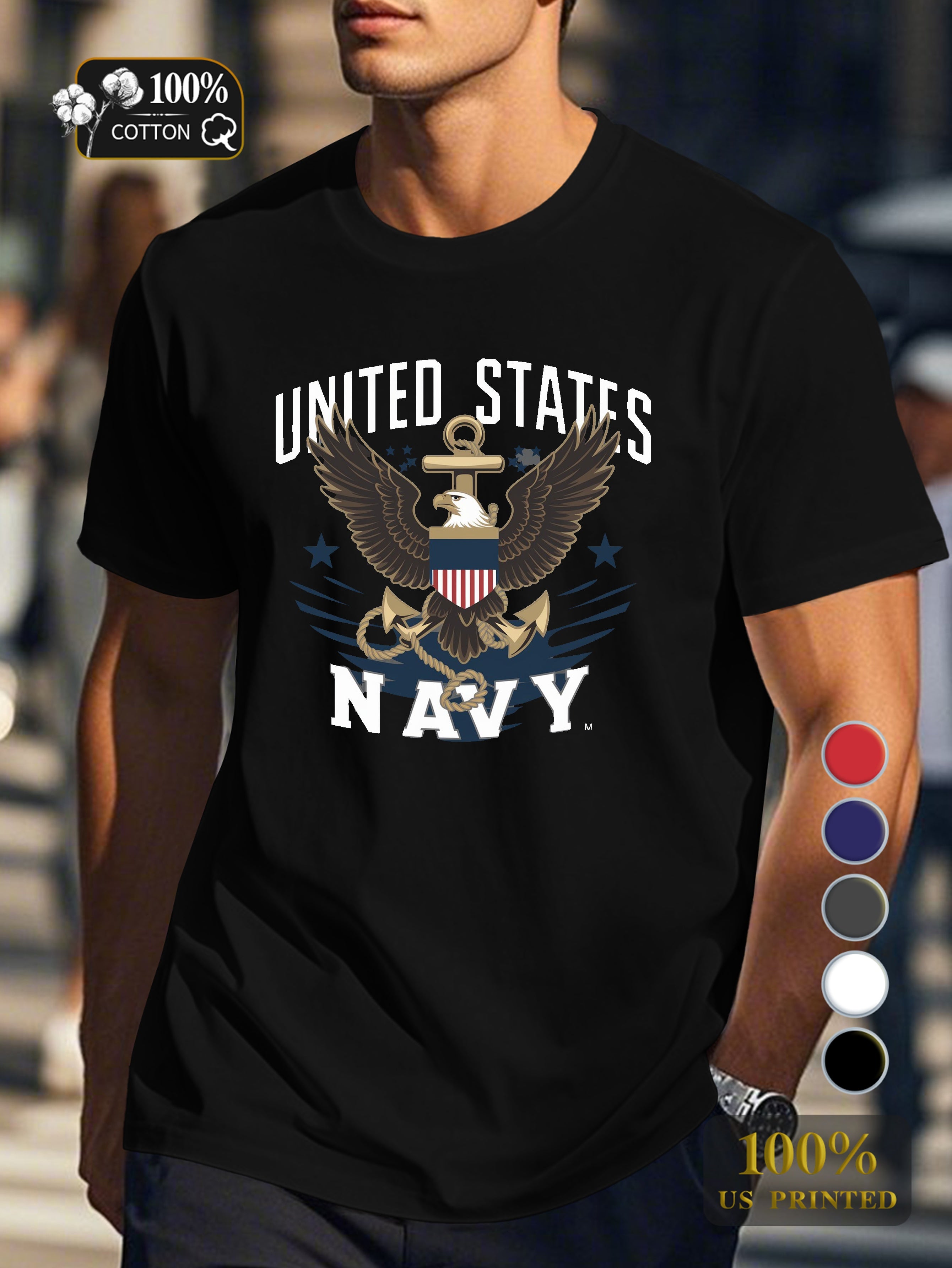 UNITED STATES NAVY Men's pure cotton Tshirt Comfort Fit