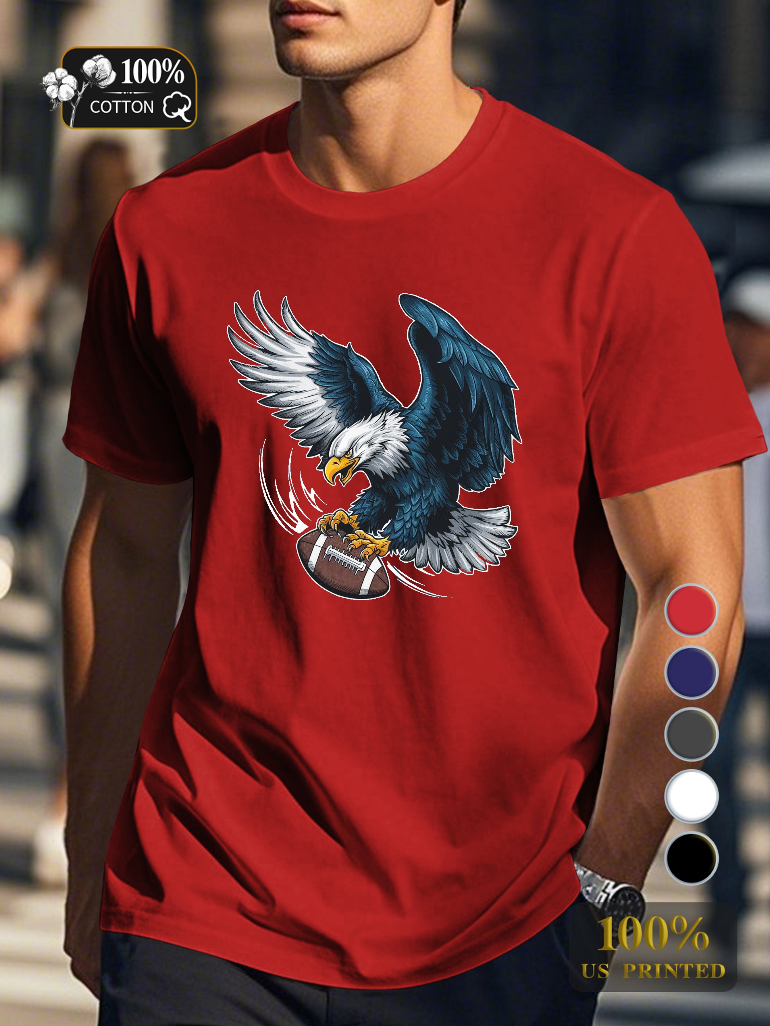 majestic eagle in mid flight Men's pure cotton Tshirt Comfort Fit
