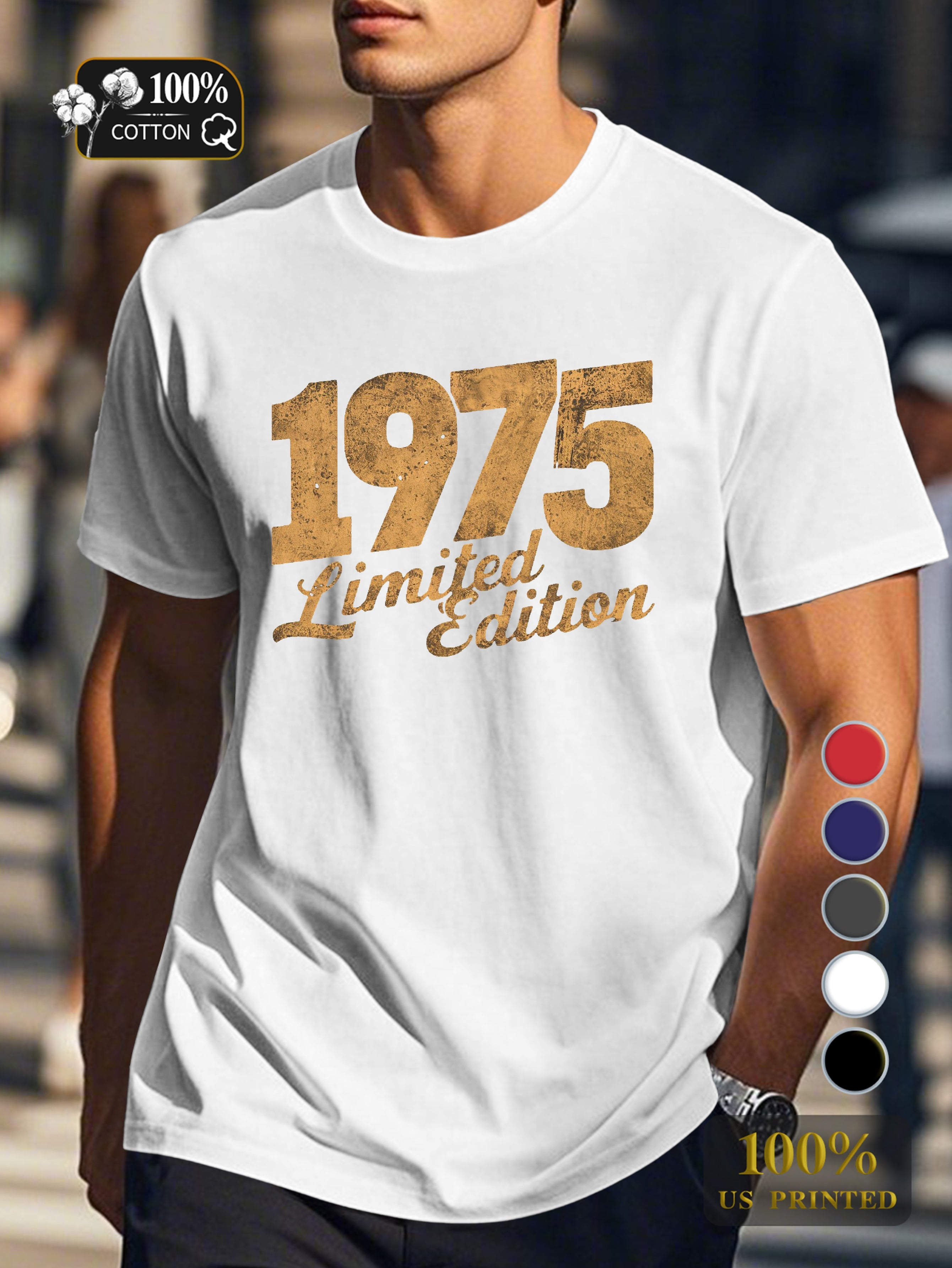 1975 LIMITED EDITION Men's pure cotton Tshirt Comfort Fit