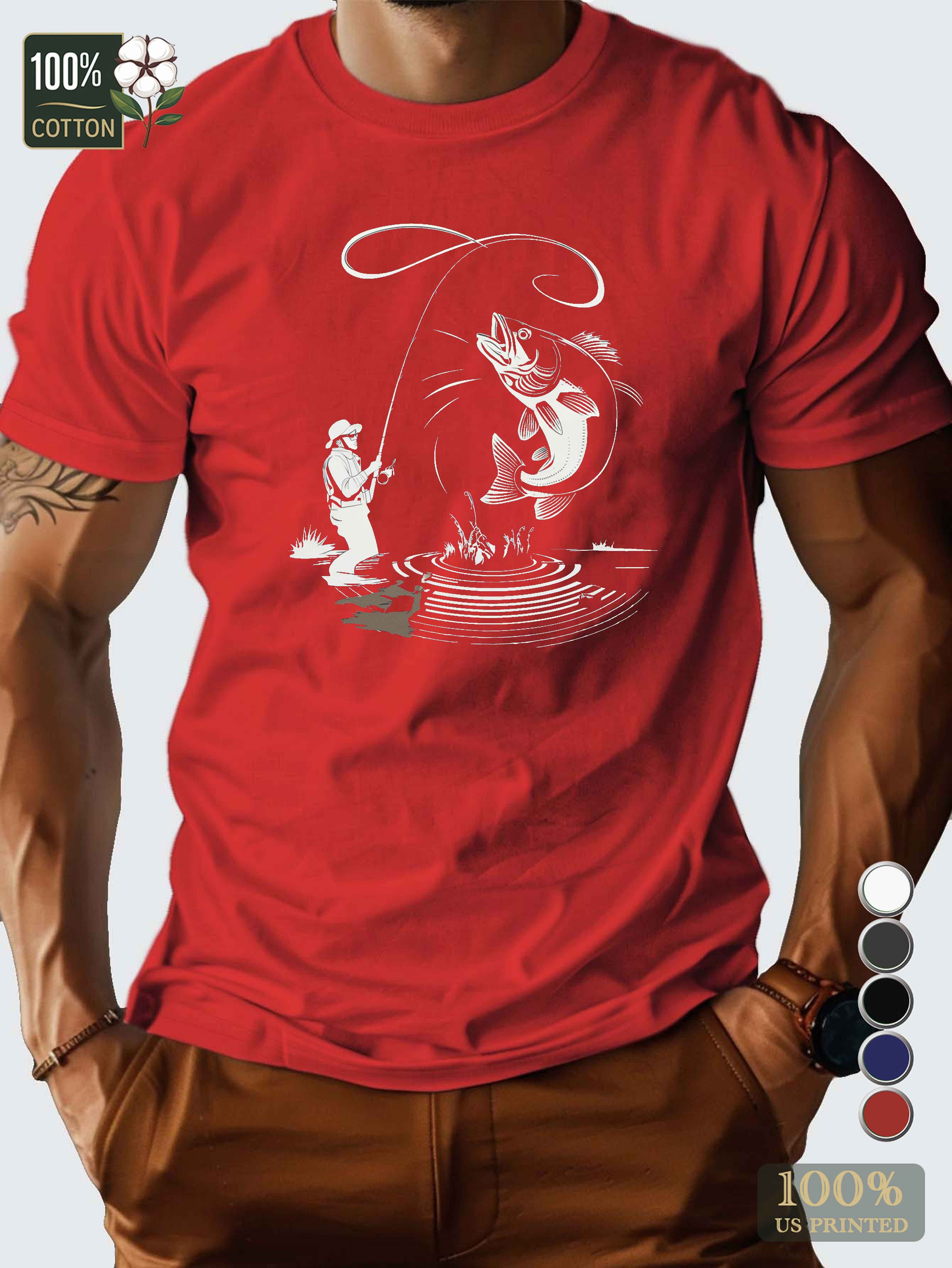 Thrilling fishing catch Men's pure cotton Tshirt Comfort Fit