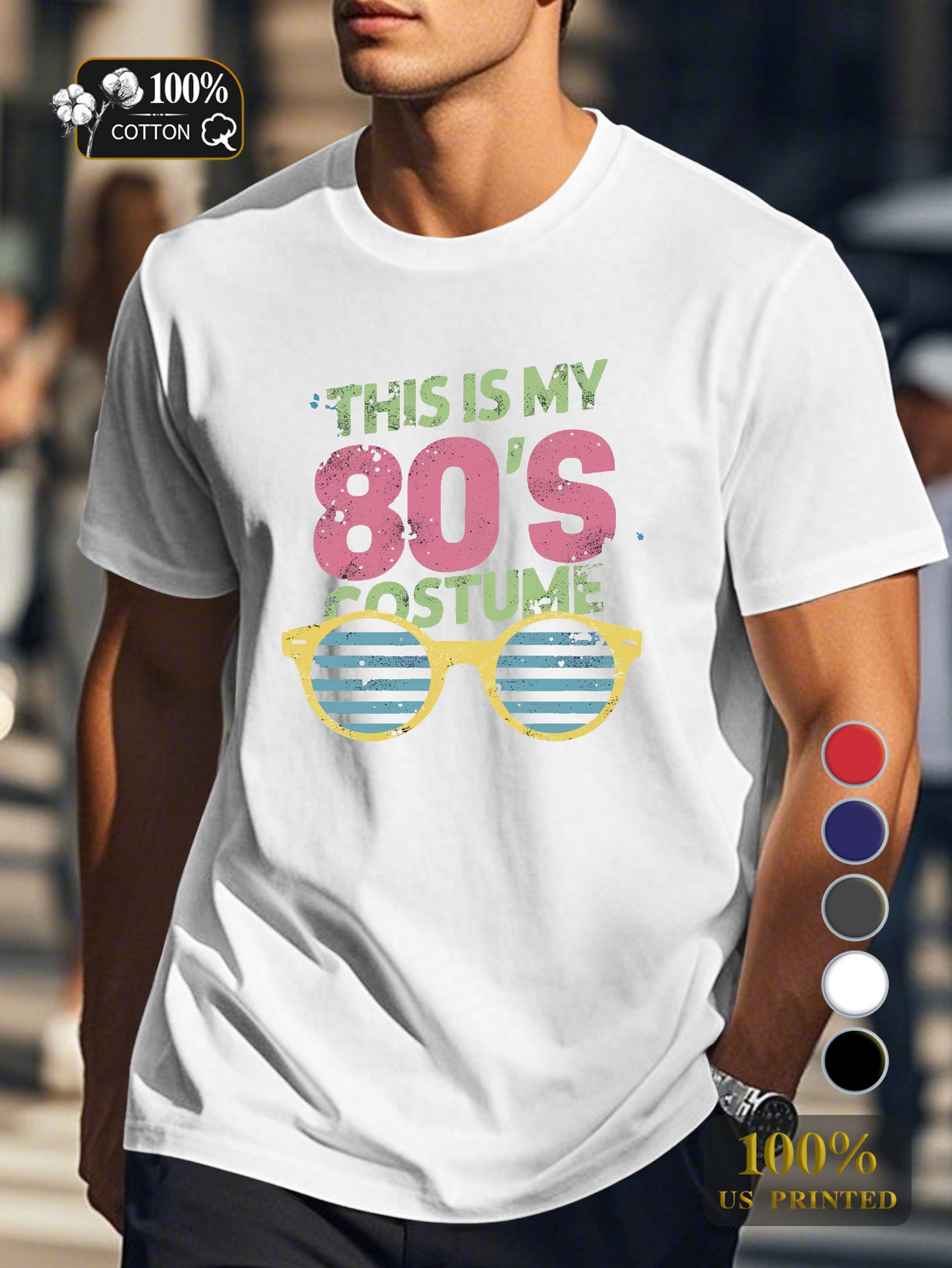 80 S costume design Men's pure cotton Tshirt Comfort Fit