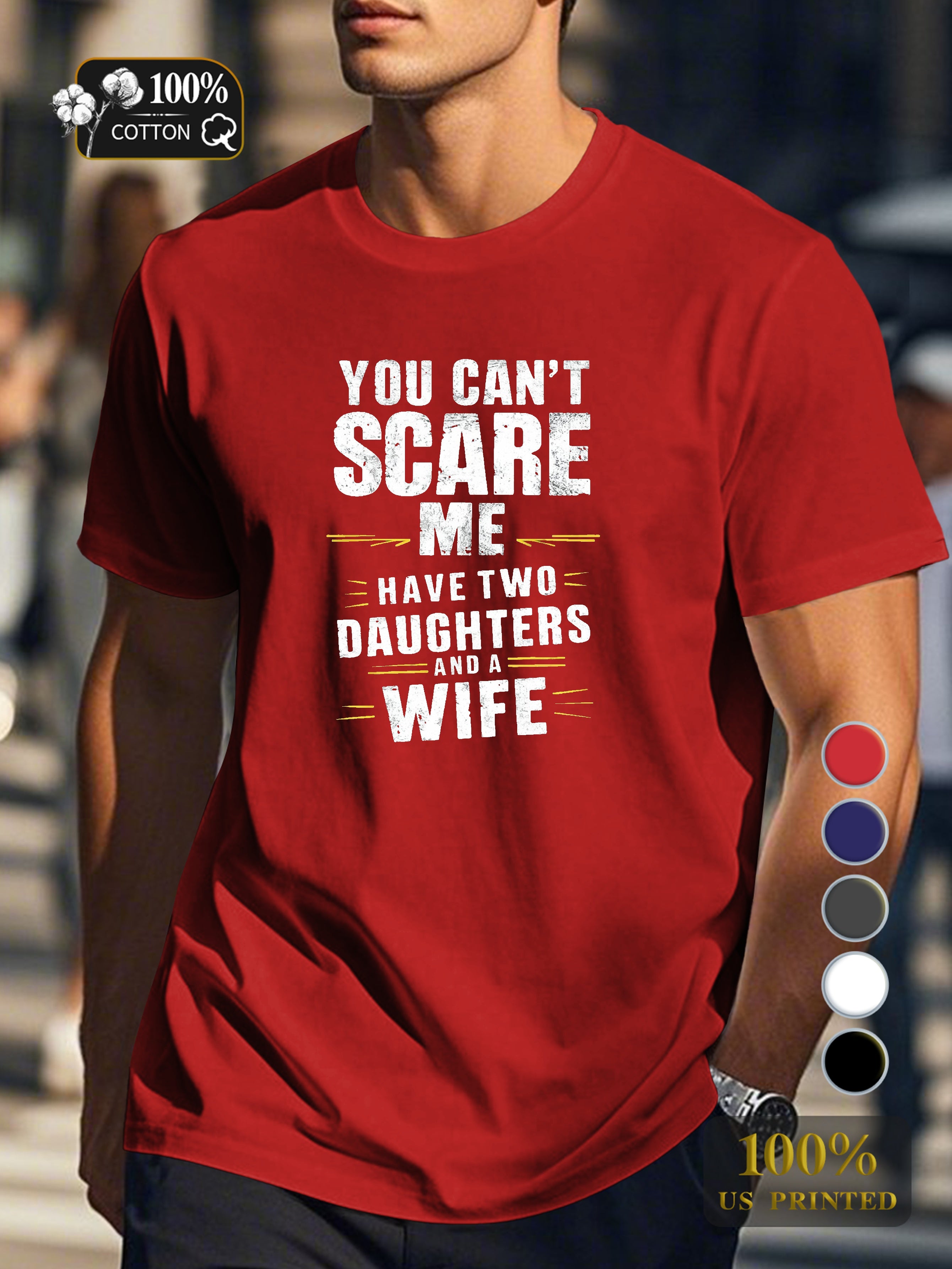 YOU CAN T SCARE ME Men's pure cotton Tshirt Comfort Fit