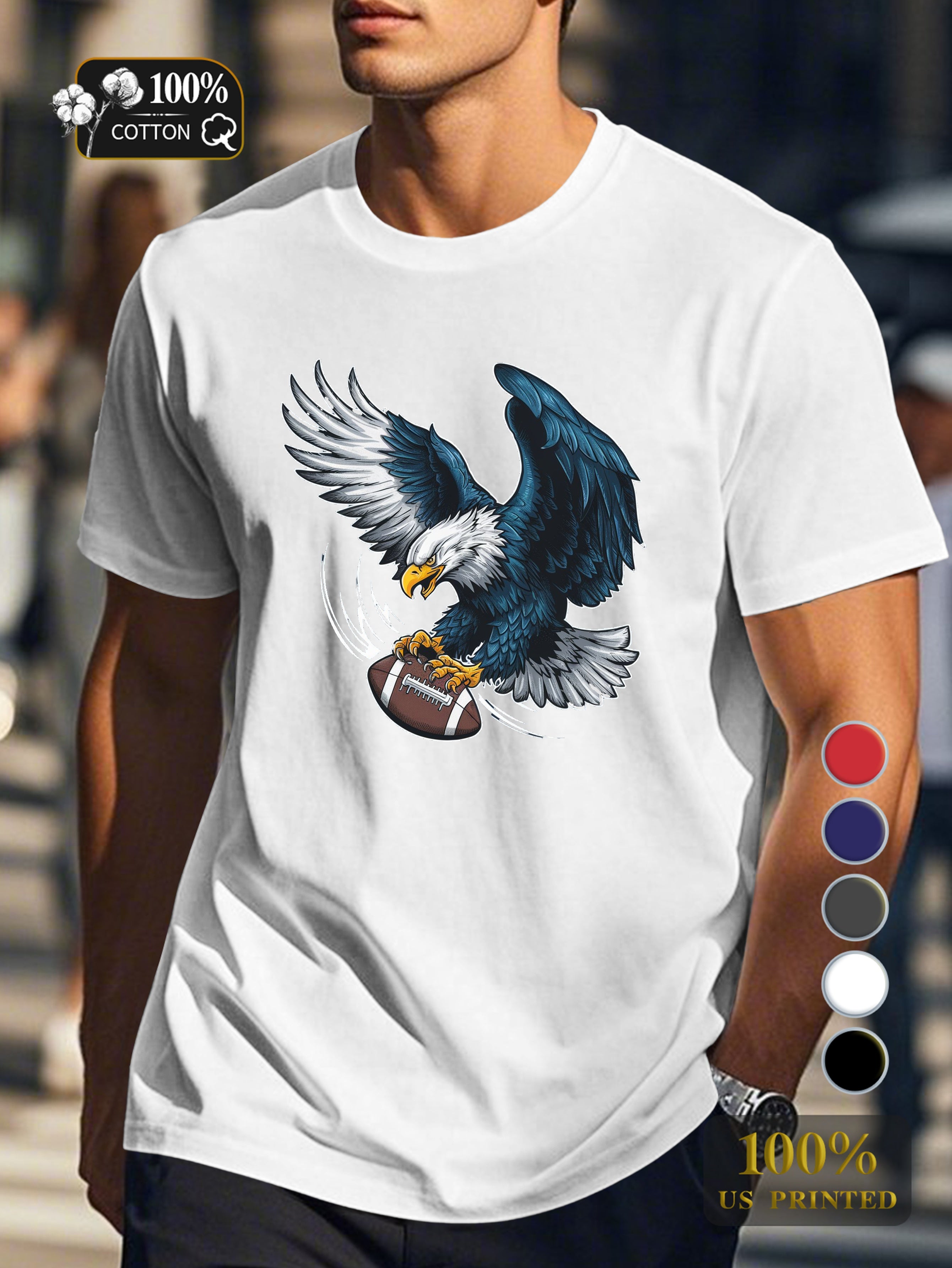 majestic eagle in mid flight Men's pure cotton Tshirt Comfort Fit