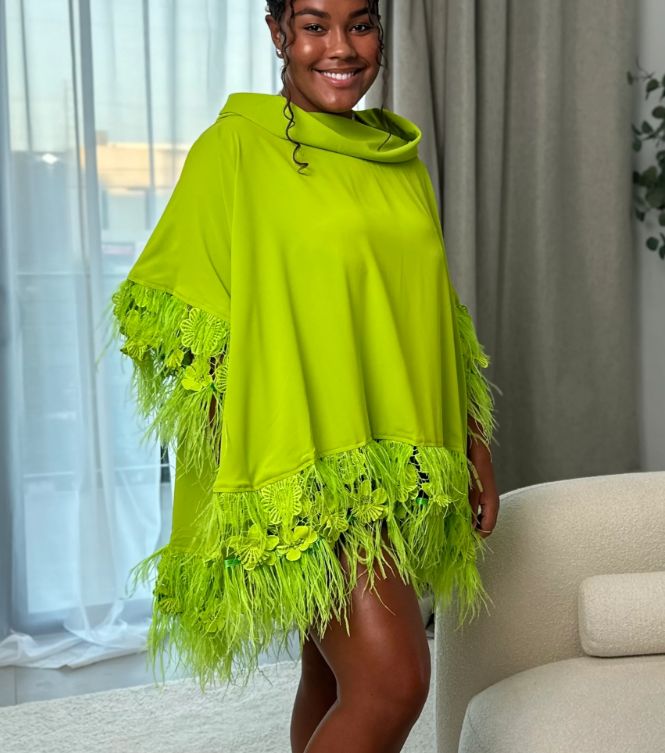 Open-shoulder Cascading Floral Dress