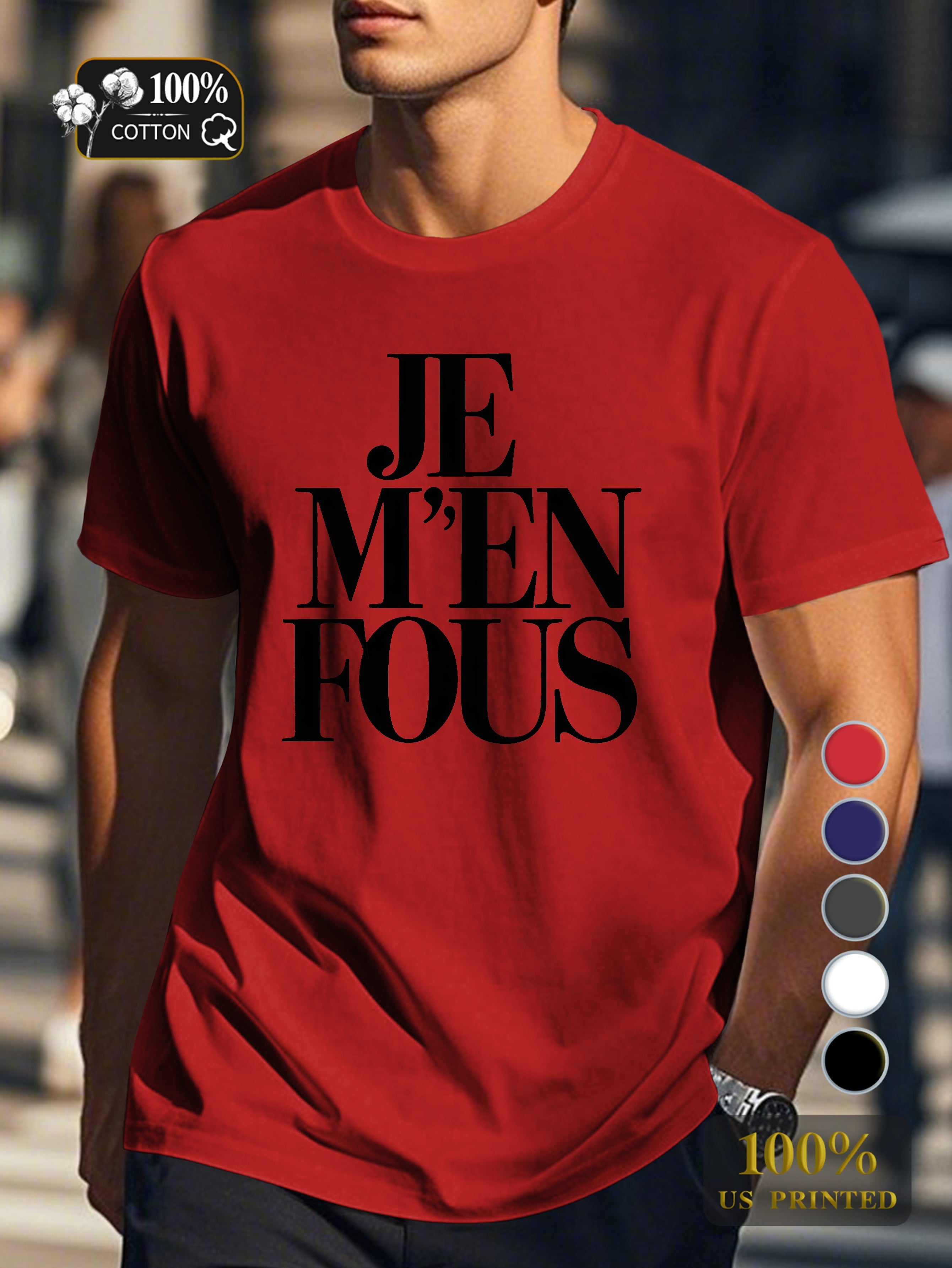 I don t care bold typography Men's pure cotton Tshirt Comfort Fit