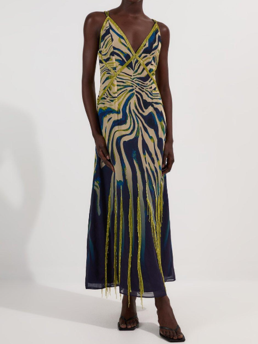 Printed Tassel Skirt