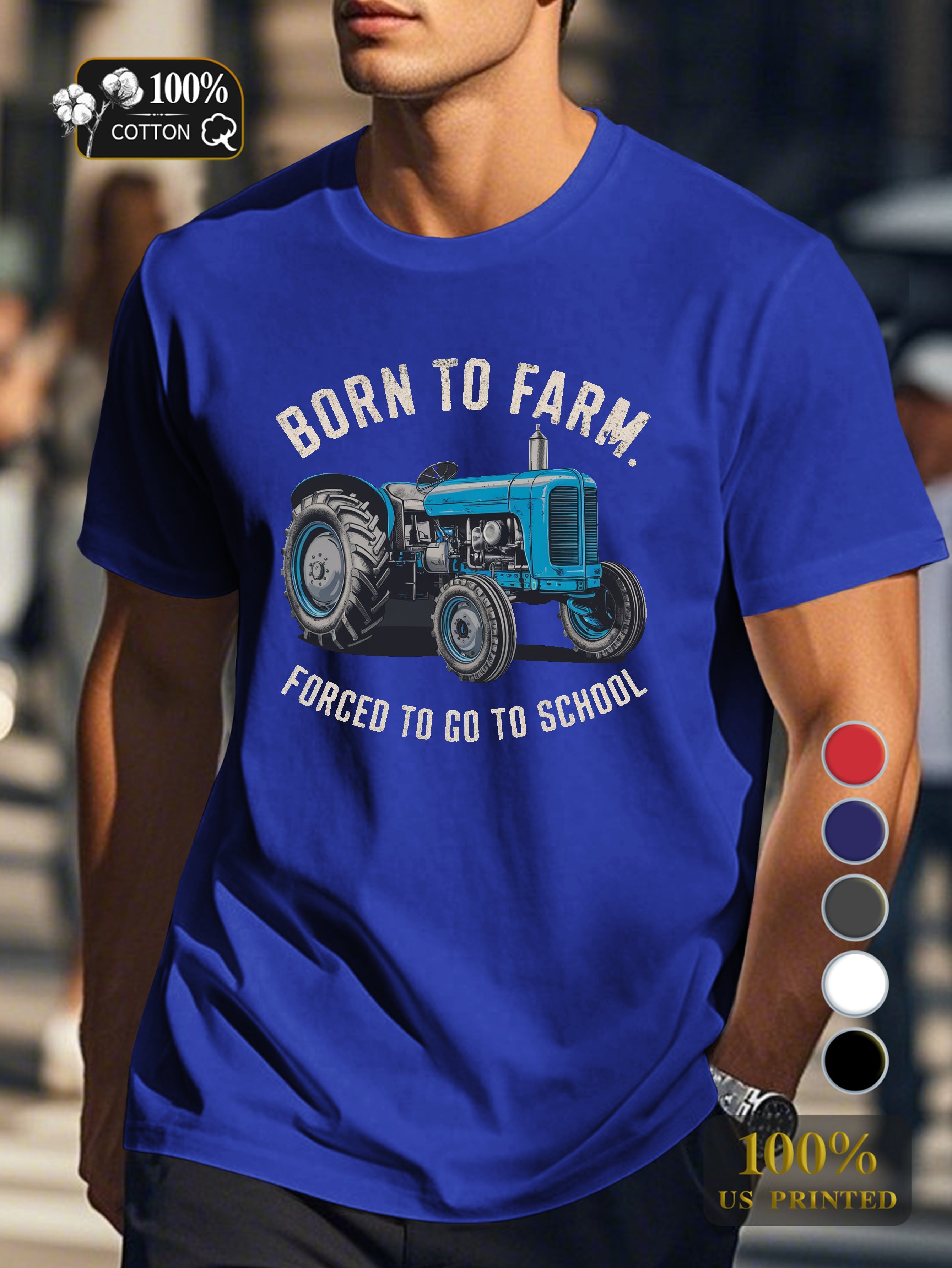 BORN TO FARM Men's pure cotton Tshirt Comfort Fit