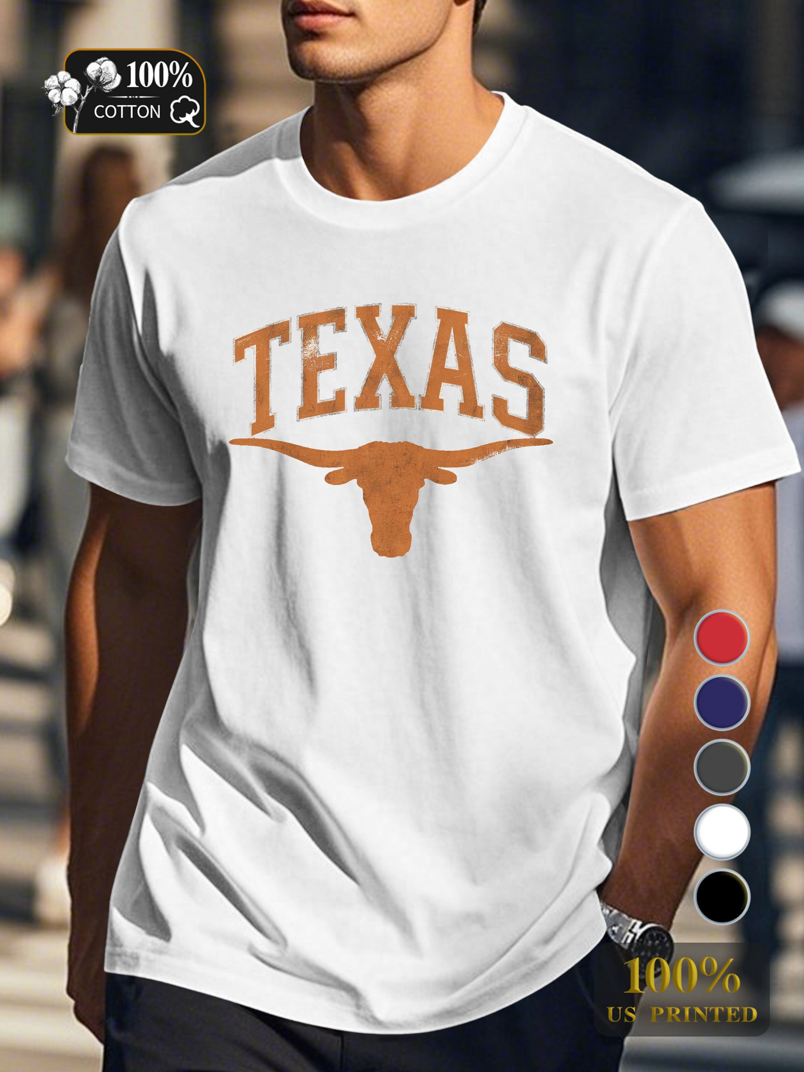 TEXAS Men's pure cotton Tshirt Comfort Fit